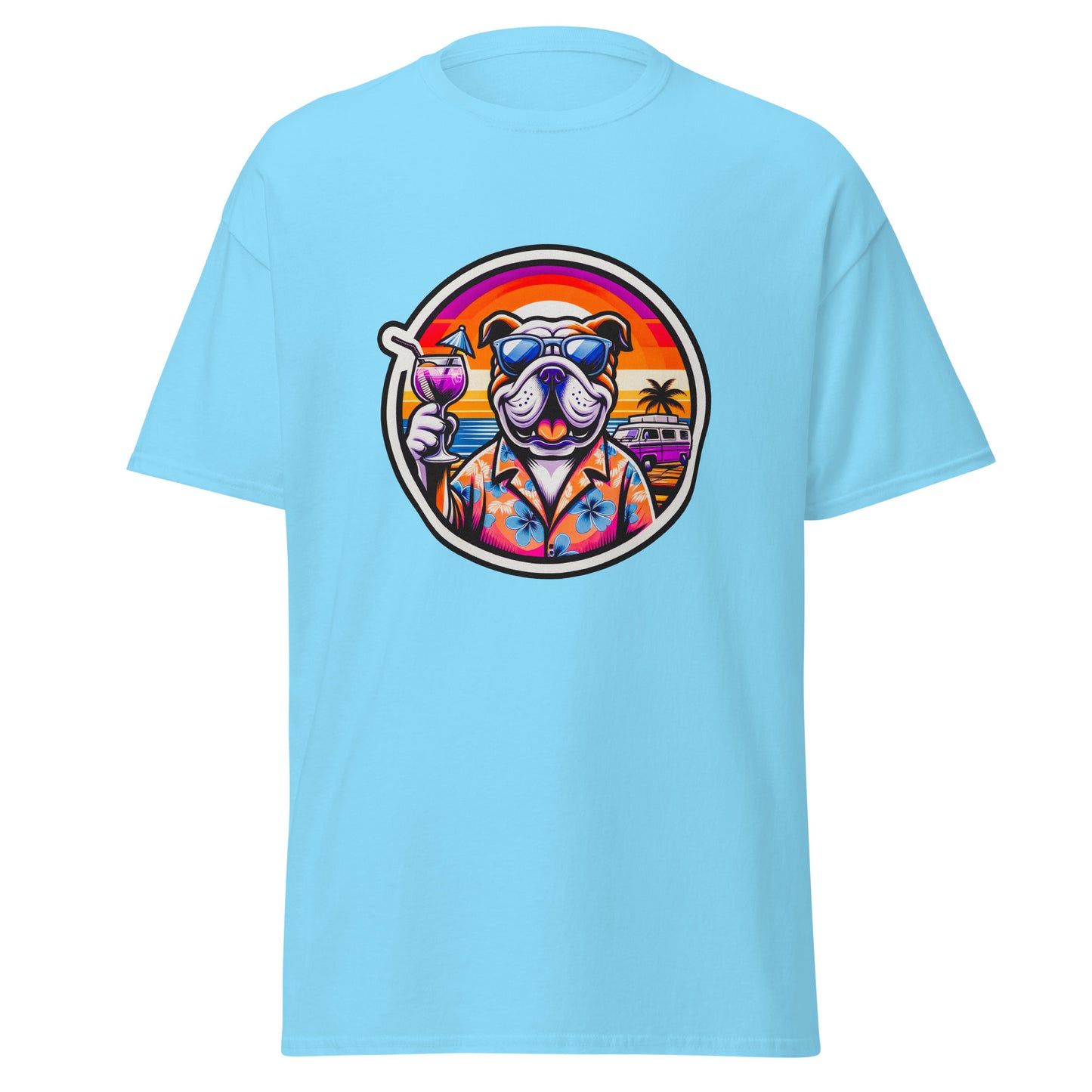 "Dogs On Vacation"-Kollektion - Lightbrown Bulldog - Klassisches Unisex-T-Shirt - 13 verschiedene Farben