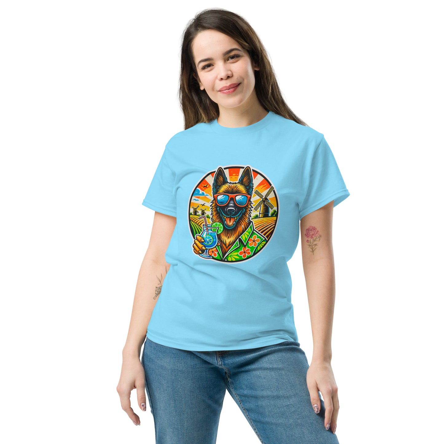 "Dogs On Vacation"-Kollektion - Dutch Shepherd - Klassisches Unisex-T-Shirt - 13 verschiedene Farben