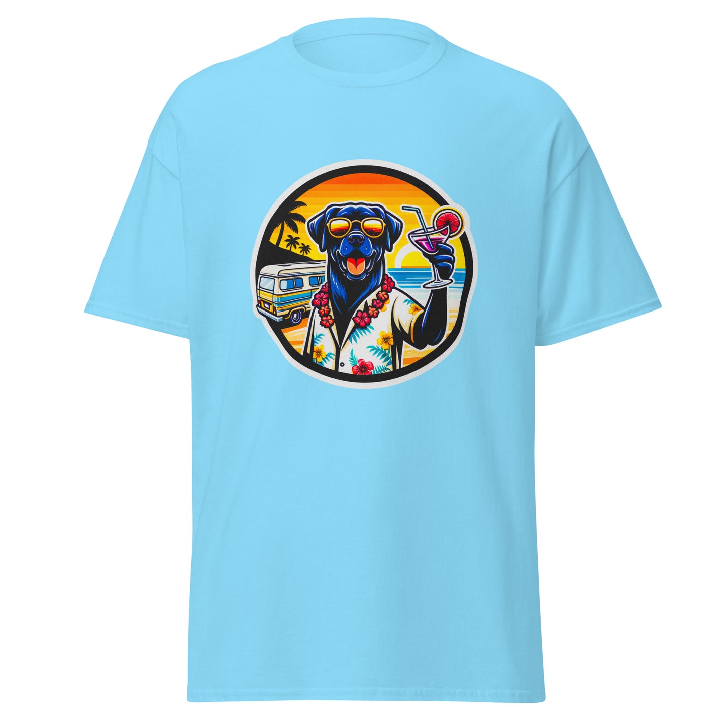 "Dogs On Vacation"-Kollektion - Black Labrador #3 - Klassisches Unisex-T-Shirt - 13 verschiedene Farben