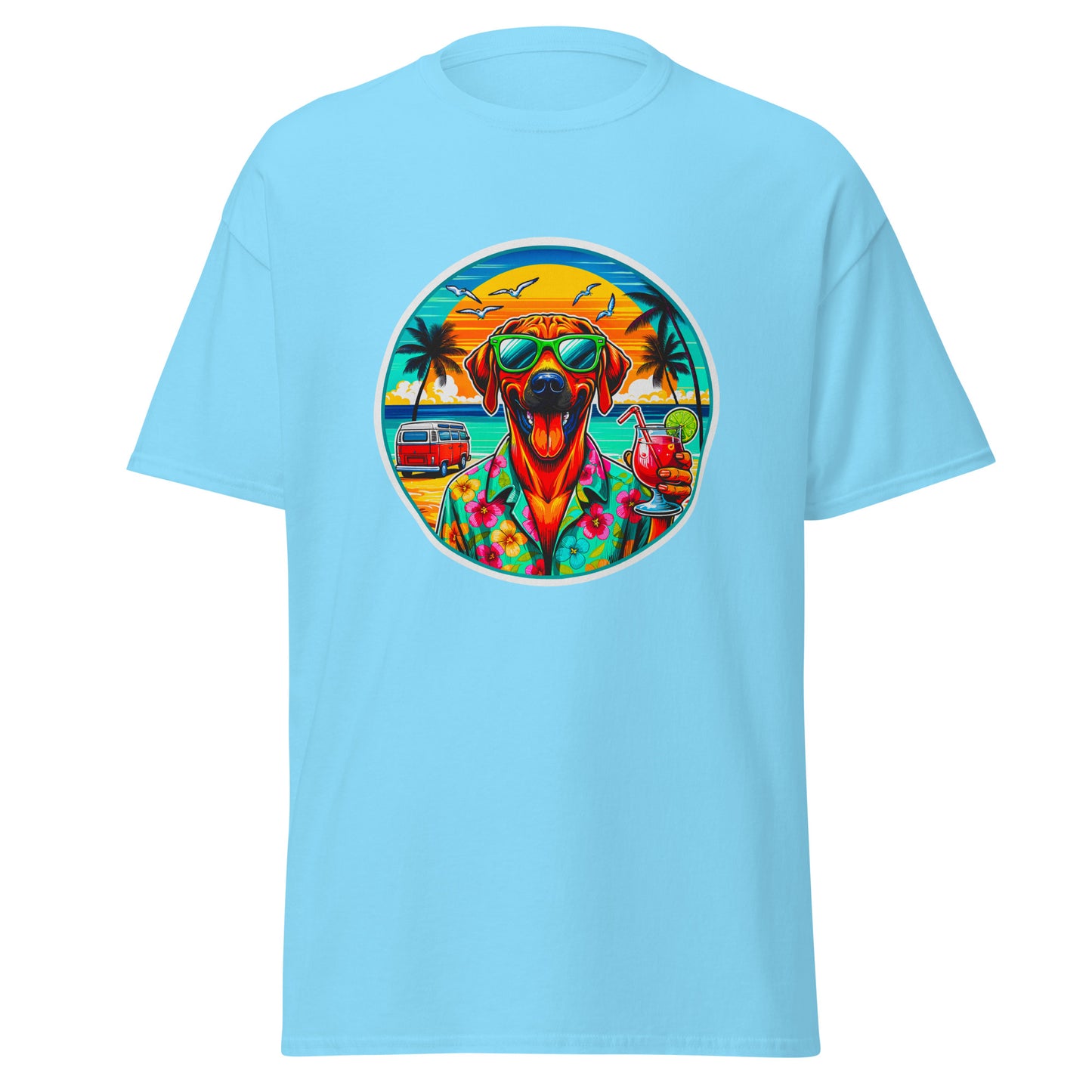 "Dogs On Vacation"-Kollektion - Rhodesian Ridgeback - Klassisches Unisex-T-Shirt - 13 verschiedene Farben