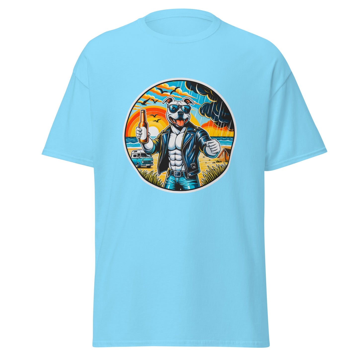 "Dogs On Vacation"-Kollektion - Staffordshire-Terrier #3 - Klassisches Unisex-T-Shirt - 13 verschiedene Farben