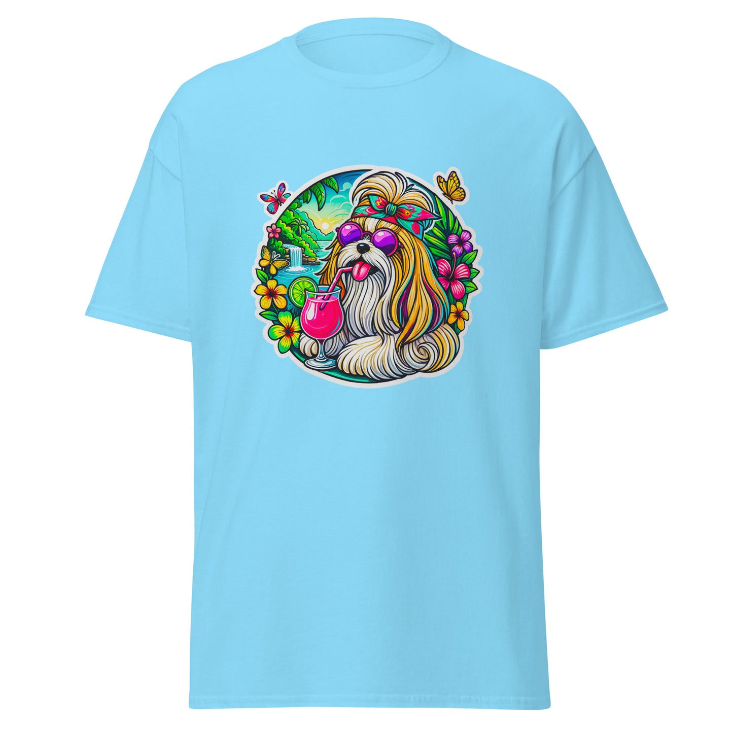 "Dogs On Vacation"-Kollektion - Ihasa Apso - Klassisches Unisex-T-Shirt - 13 verschiedene Farben