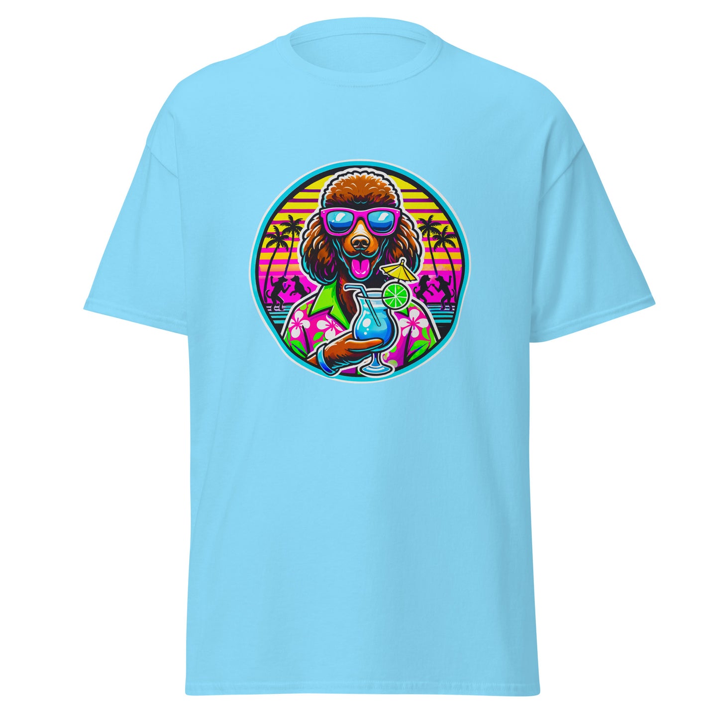 "Dogs On Vacation"-Kollektion - Brown Royal Poodle - Klassisches Unisex-T-Shirt - 13 verschiedene Farben