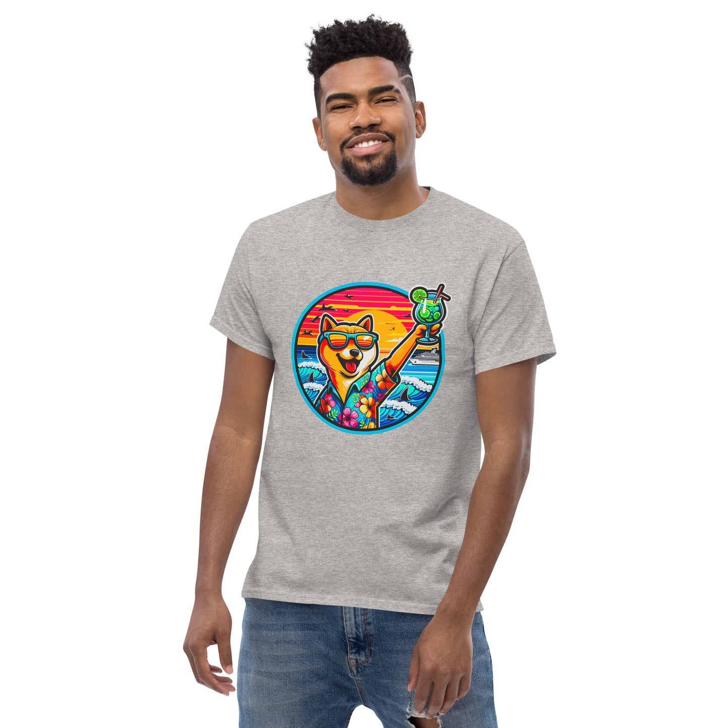 "Dogs On Vacation"-Kollektion - Shiba Inu - Klassisches Unisex-T-Shirt - 13 verschiedene Farben