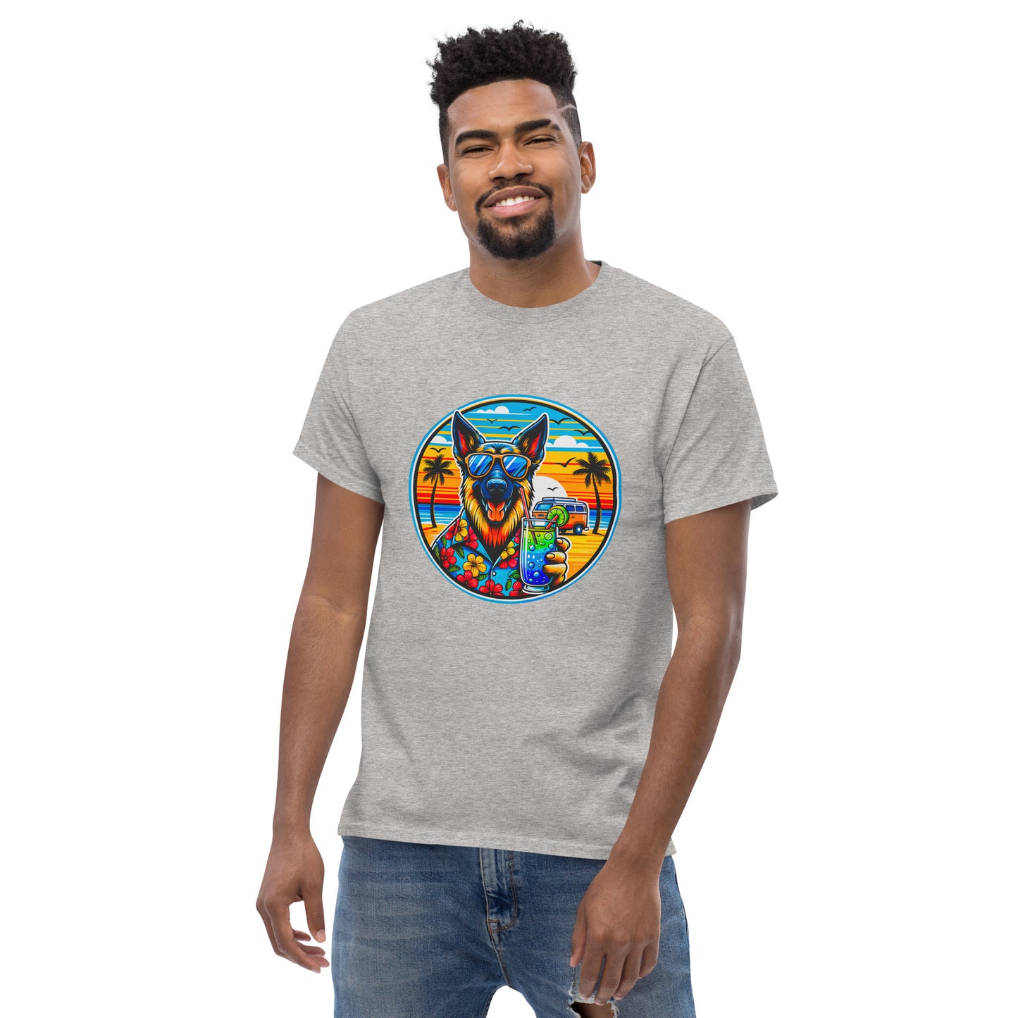 "Dogs On Vacation"-Kollektion - Schäferhund #2 - Klassisches Unisex-T-Shirt - 13 verschiedene Farben