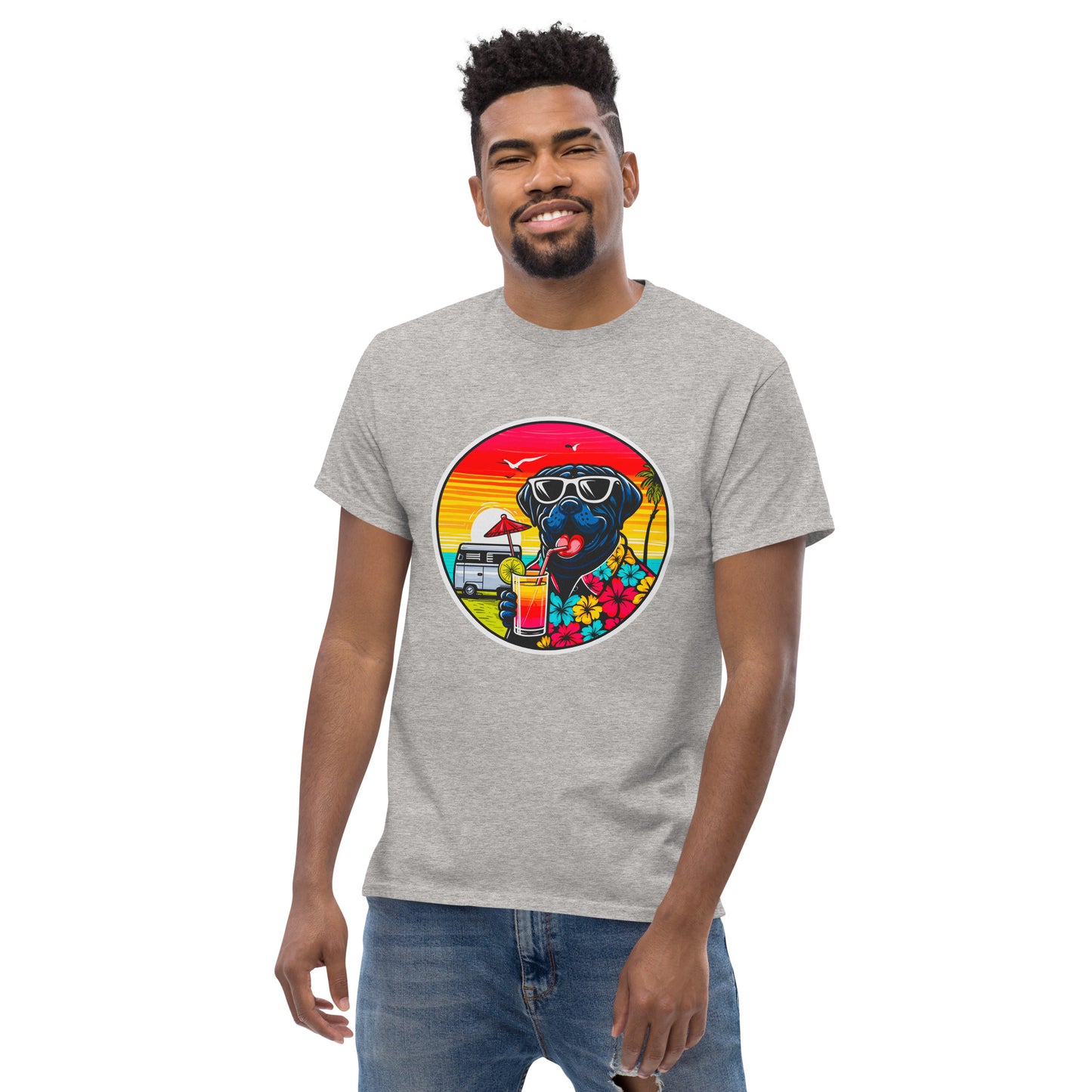 "Dogs On Vacation"-Kollektion - Black Mastiff - Klassisches Unisex-T-Shirt - 13 verschiedene Farben