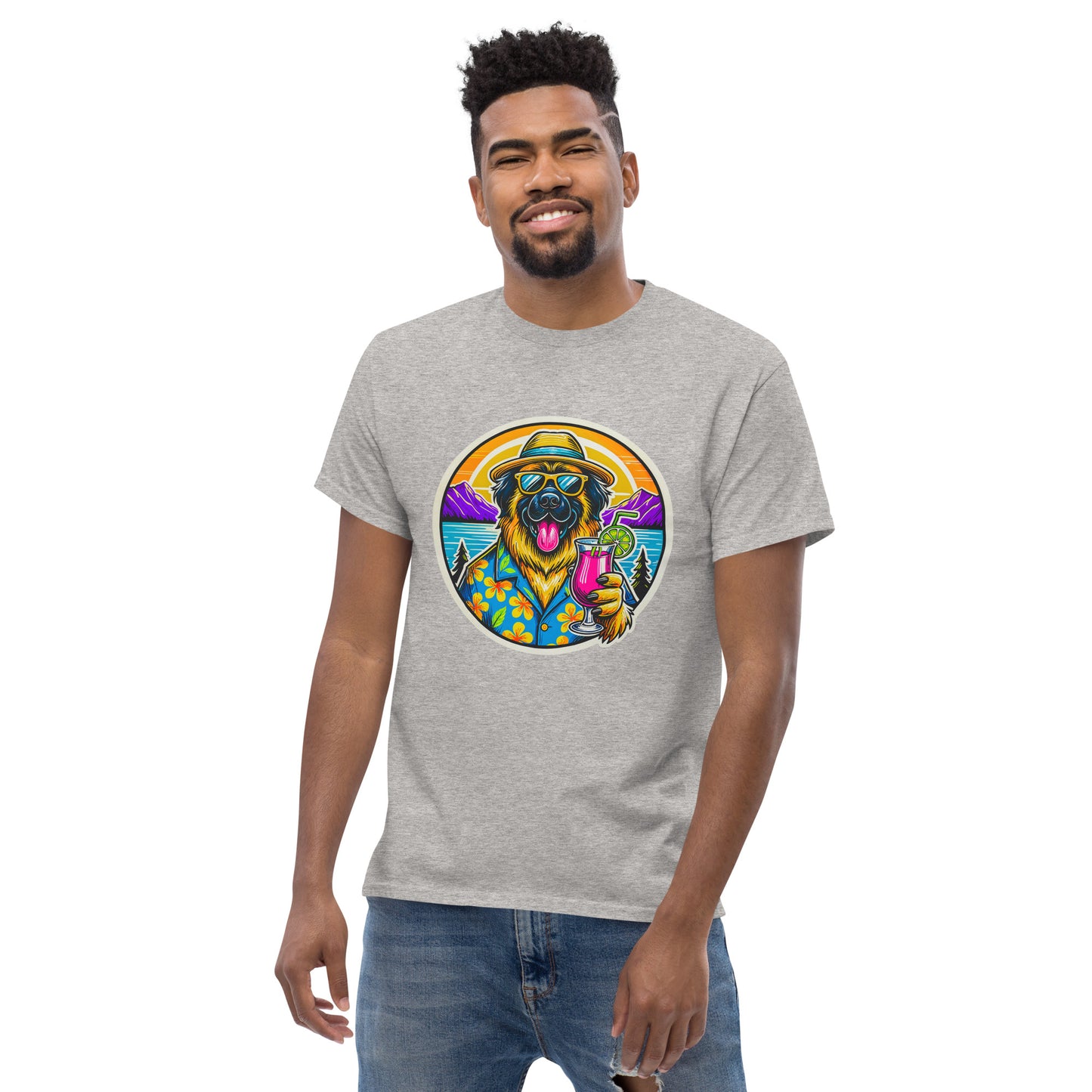 "Dogs On Vacation"-Kollektion - Leonberger - Klassisches Unisex-T-Shirt - 13 verschiedene Farben