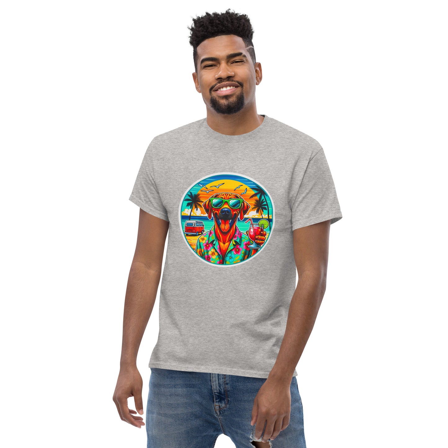 "Dogs On Vacation"-Kollektion - Rhodesian Ridgeback - Klassisches Unisex-T-Shirt - 13 verschiedene Farben
