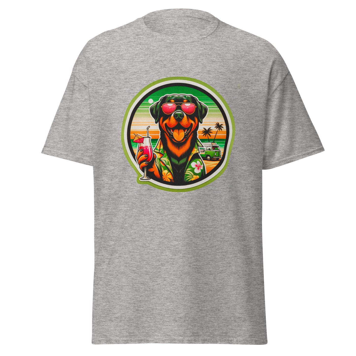 "Dogs On Vacation"-Kollektion - Rottweiler - Klassisches Unisex-T-Shirt - 13 verschiedene Farben