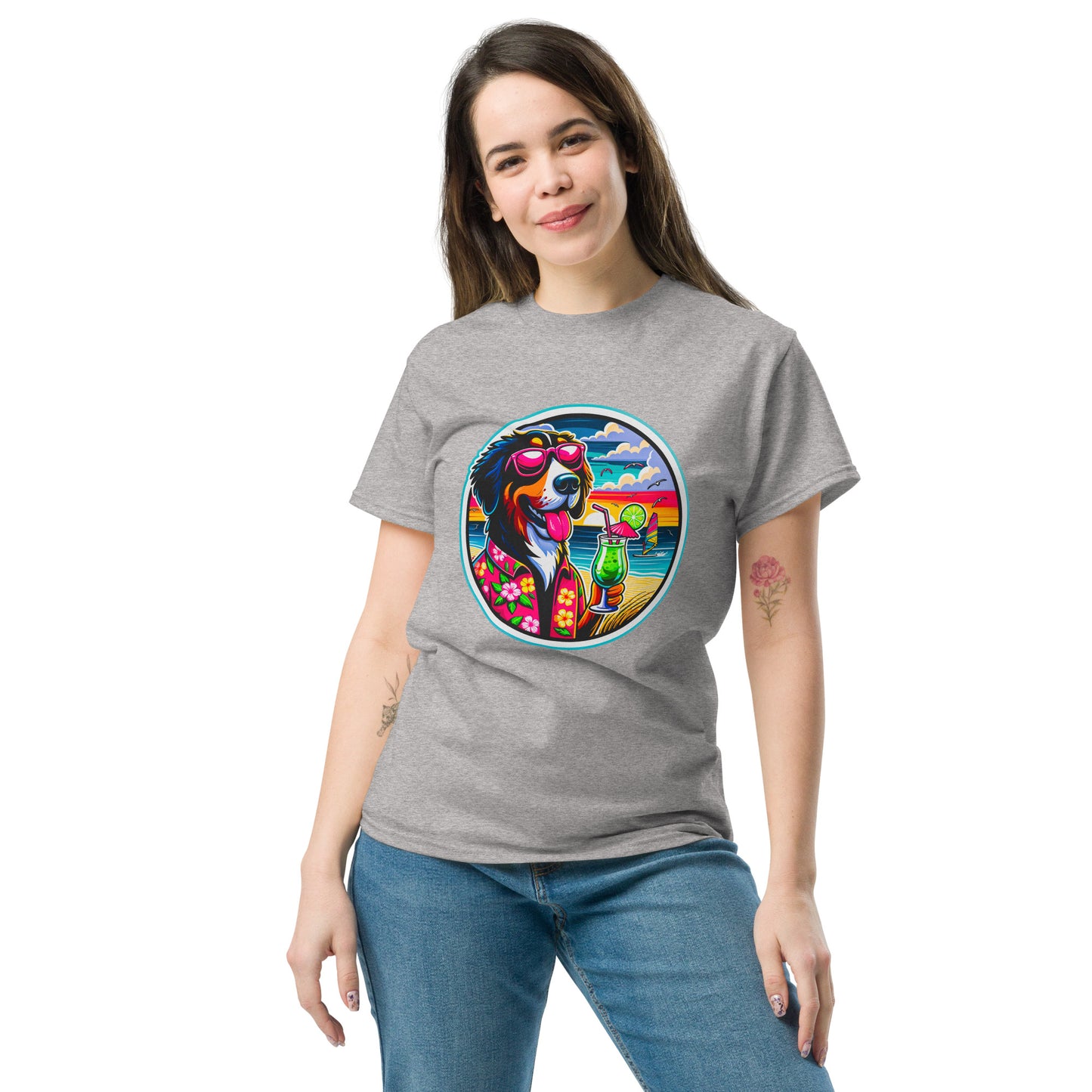 "Dogs On Vacation"-Kollektion - Swiss Mountain Dog #1 - Klassisches Unisex-T-Shirt - 13 verschiedene Farben