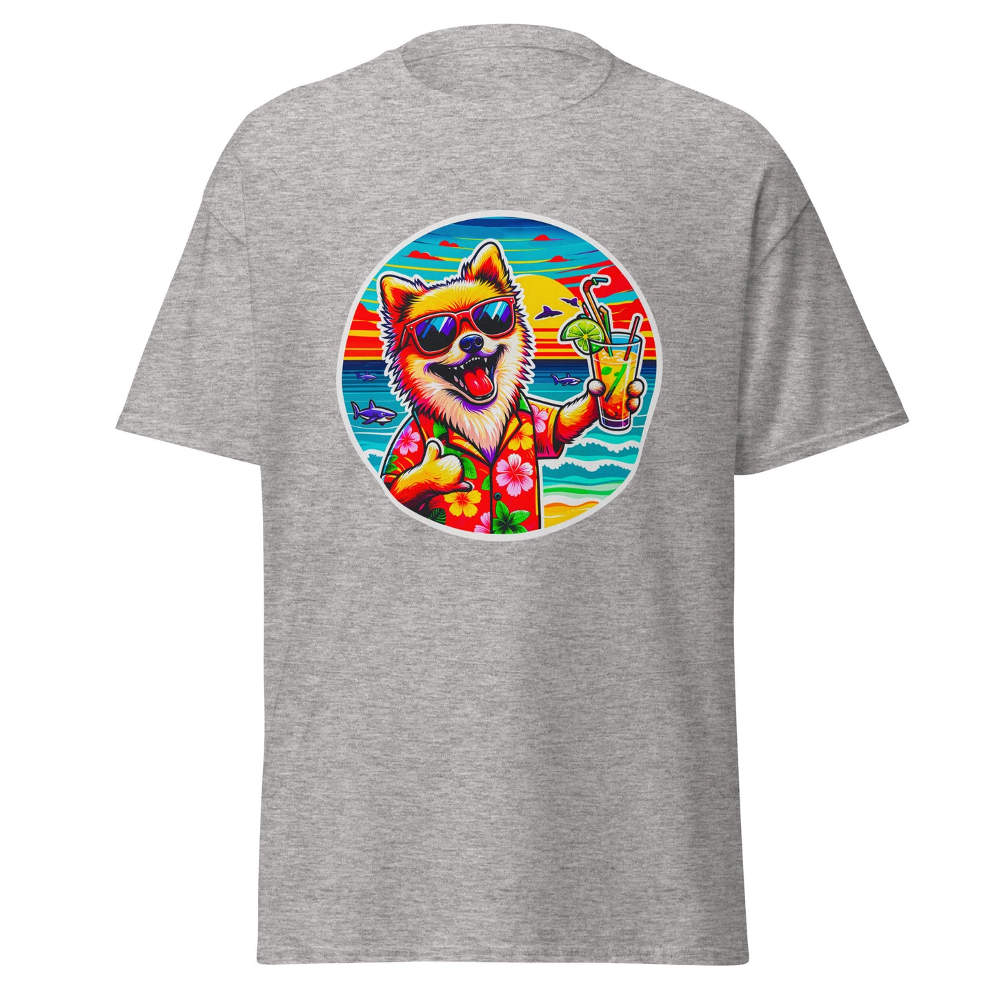 "Dogs On Vacation"-Kollektion - Pomeranian - Klassisches Unisex-T-Shirt - 13 verschiedene Farben