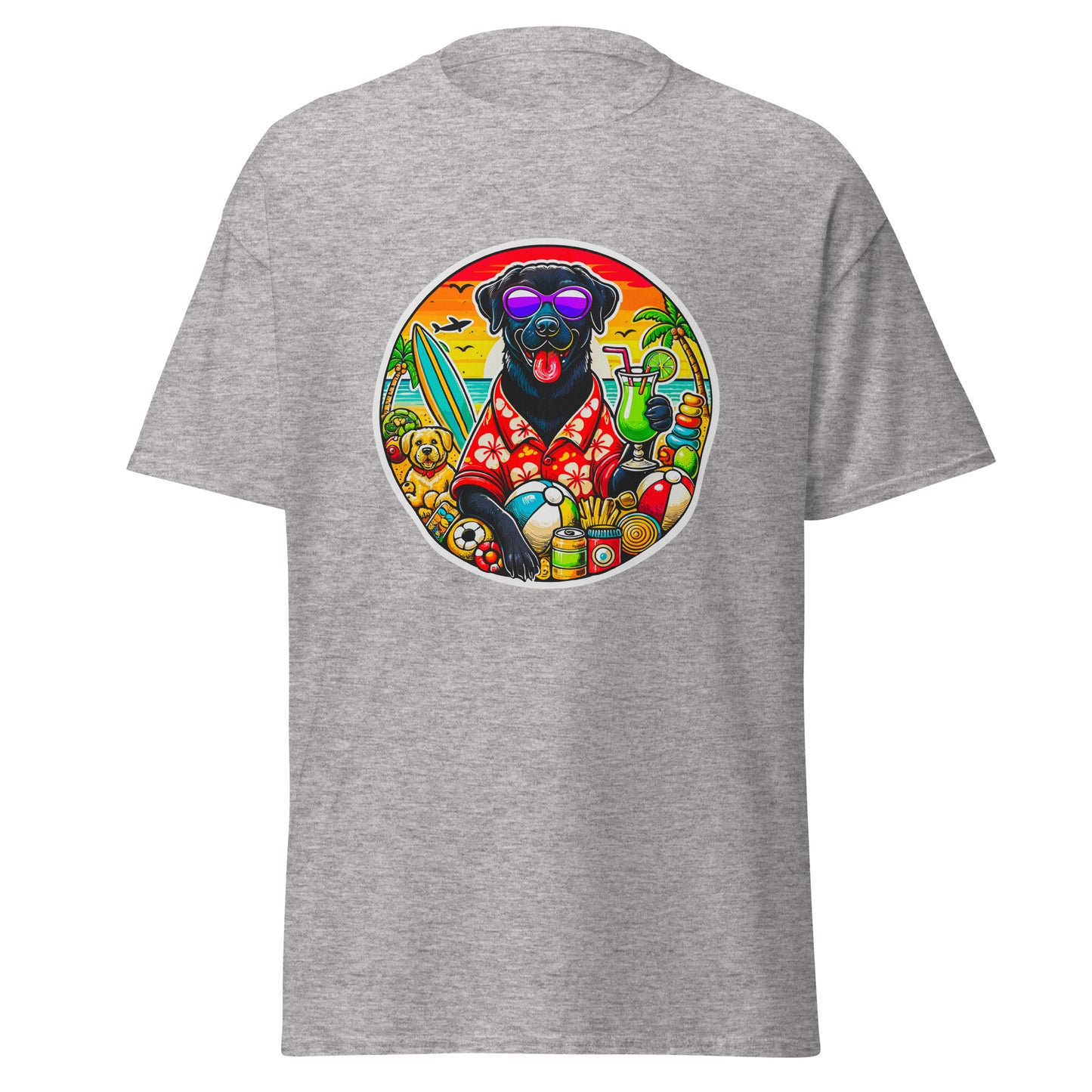"Dogs On Vacation"-Kollektion - Black Labrador #2 - Klassisches Unisex-T-Shirt - 13 verschiedene Farben