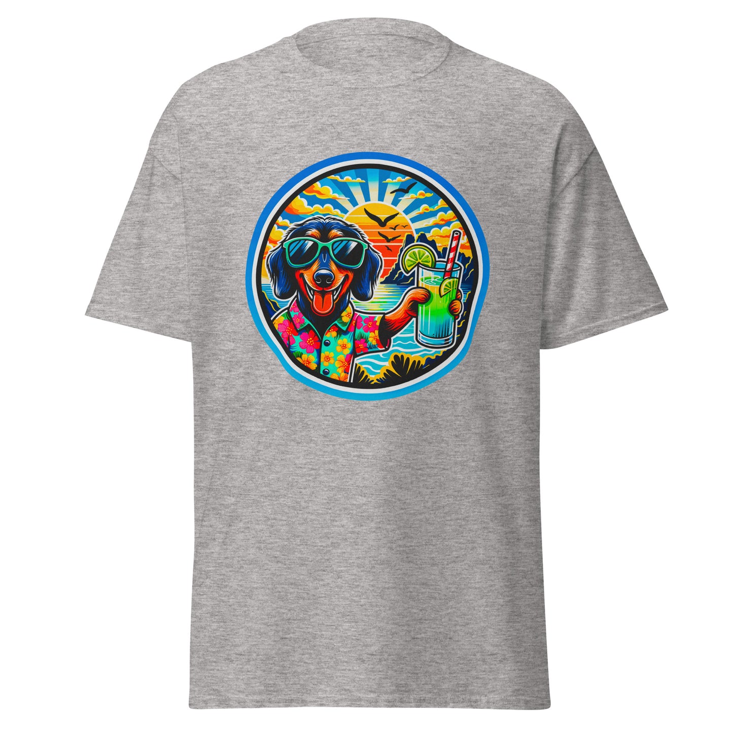 "Dogs On Vacation"-Kollektion - Wire-haired Dachshund - Klassisches Unisex-T-Shirt - 13 verschiedene Farben