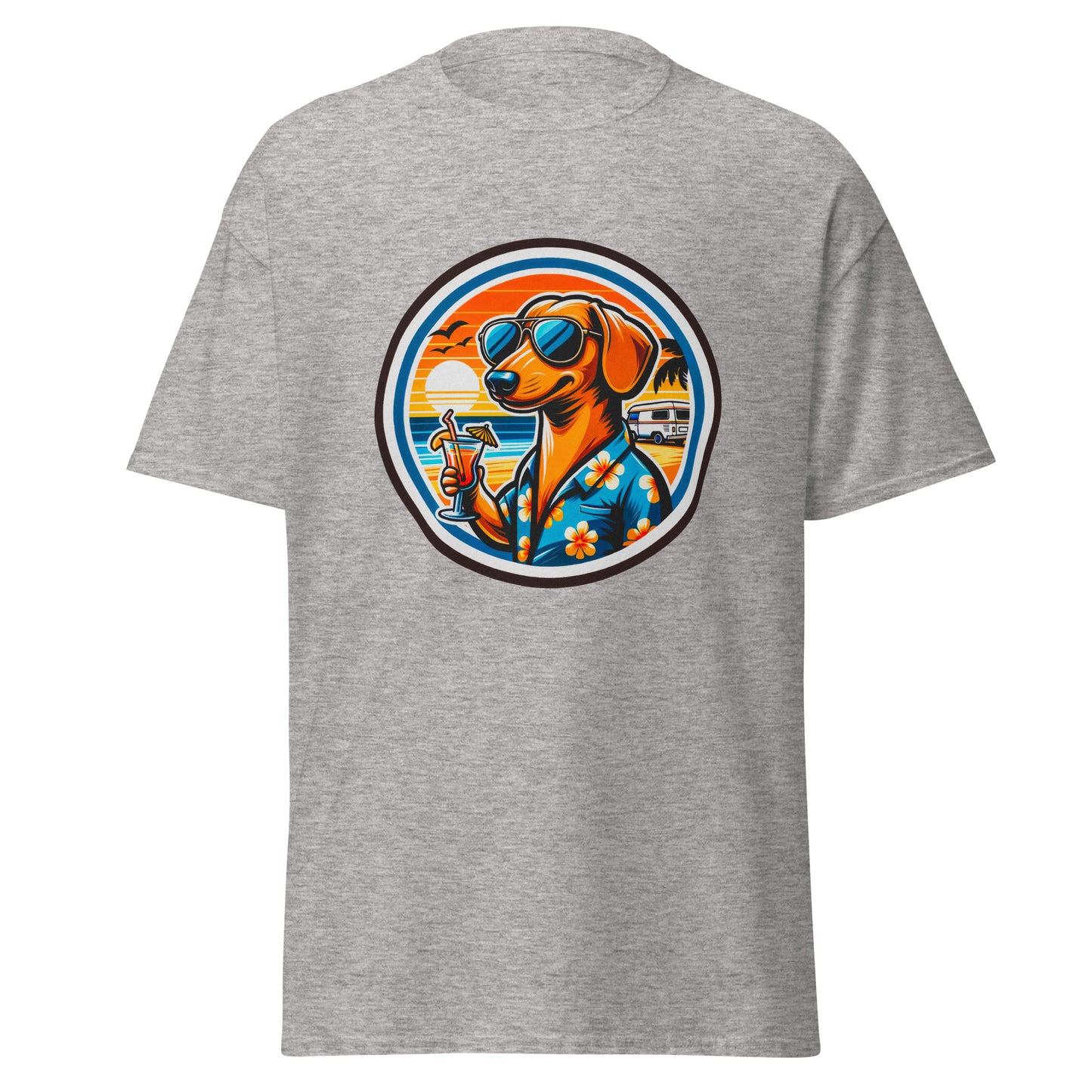 "Dogs On Vacation"-Kollektion - Cool Dachshund - Klassisches Unisex-T-Shirt - 13 verschiedene Farben