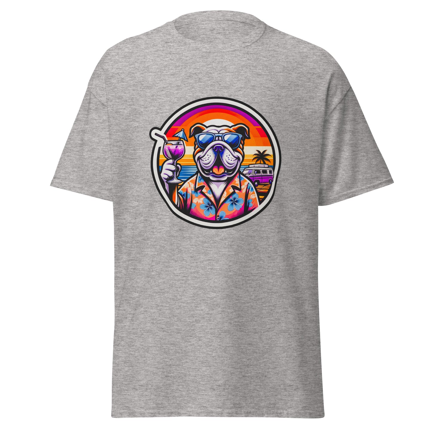 "Dogs On Vacation"-Kollektion - Lightbrown Bulldog - Klassisches Unisex-T-Shirt - 13 verschiedene Farben