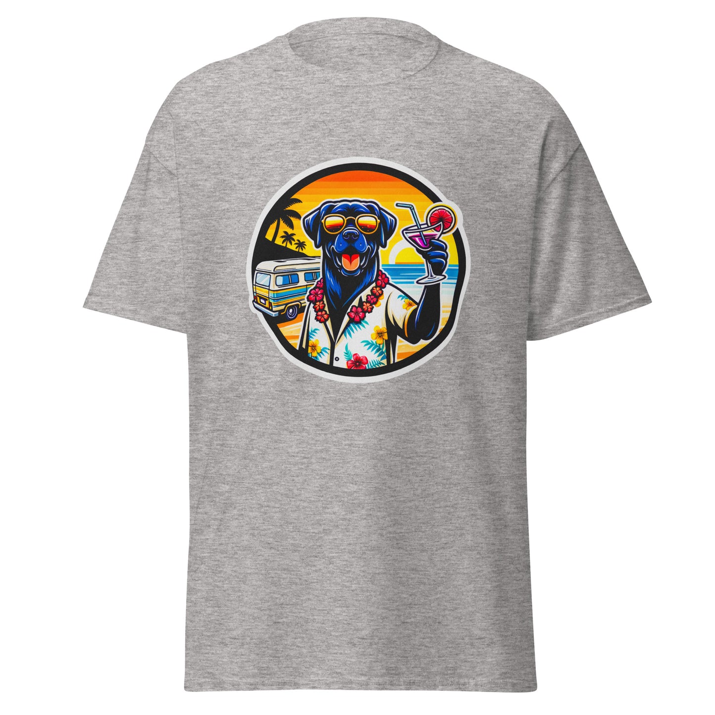 "Dogs On Vacation"-Kollektion - Black Labrador #3 - Klassisches Unisex-T-Shirt - 13 verschiedene Farben