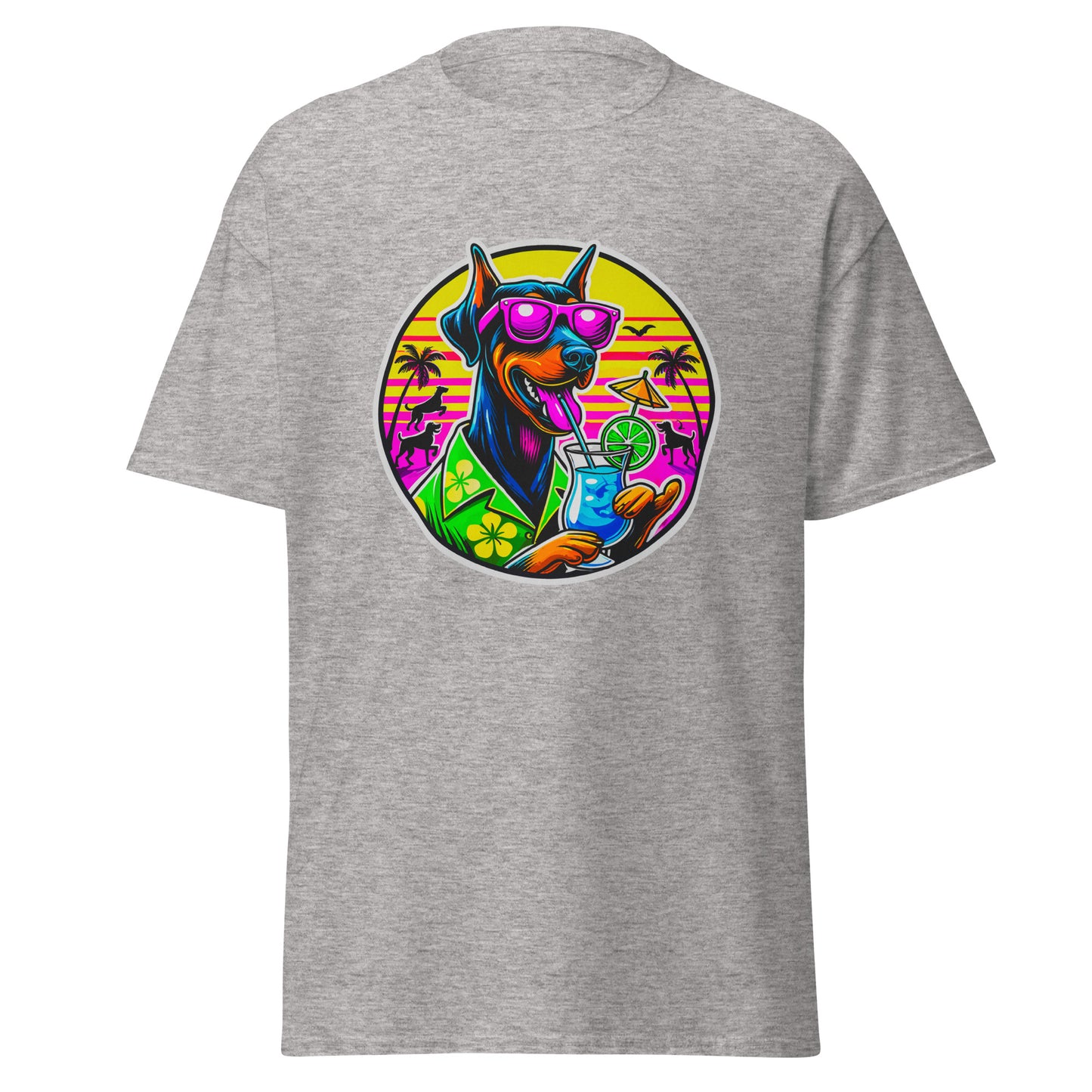 "Dogs On Vacation"-Kollektion - Dobermann - Klassisches Unisex-T-Shirt - 13 verschiedene Farben
