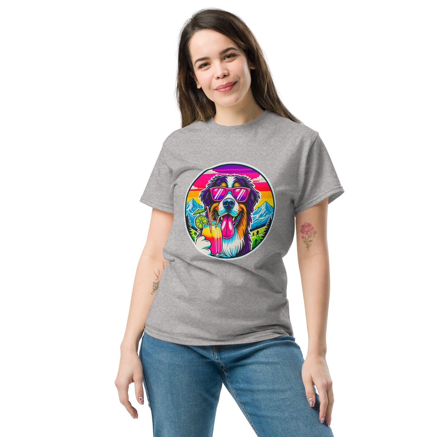 "Dogs On Vacation"-Kollektion - Bernhardiner - Klassisches Unisex-T-Shirt - 13 verschiedene Farben