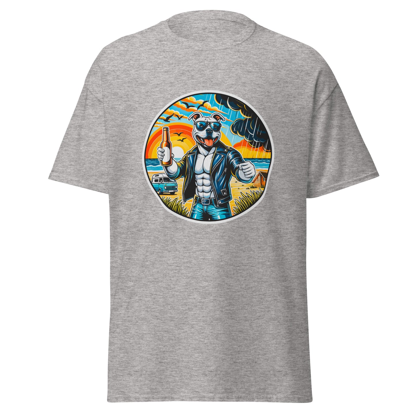 "Dogs On Vacation"-Kollektion - Staffordshire-Terrier #3 - Klassisches Unisex-T-Shirt - 13 verschiedene Farben