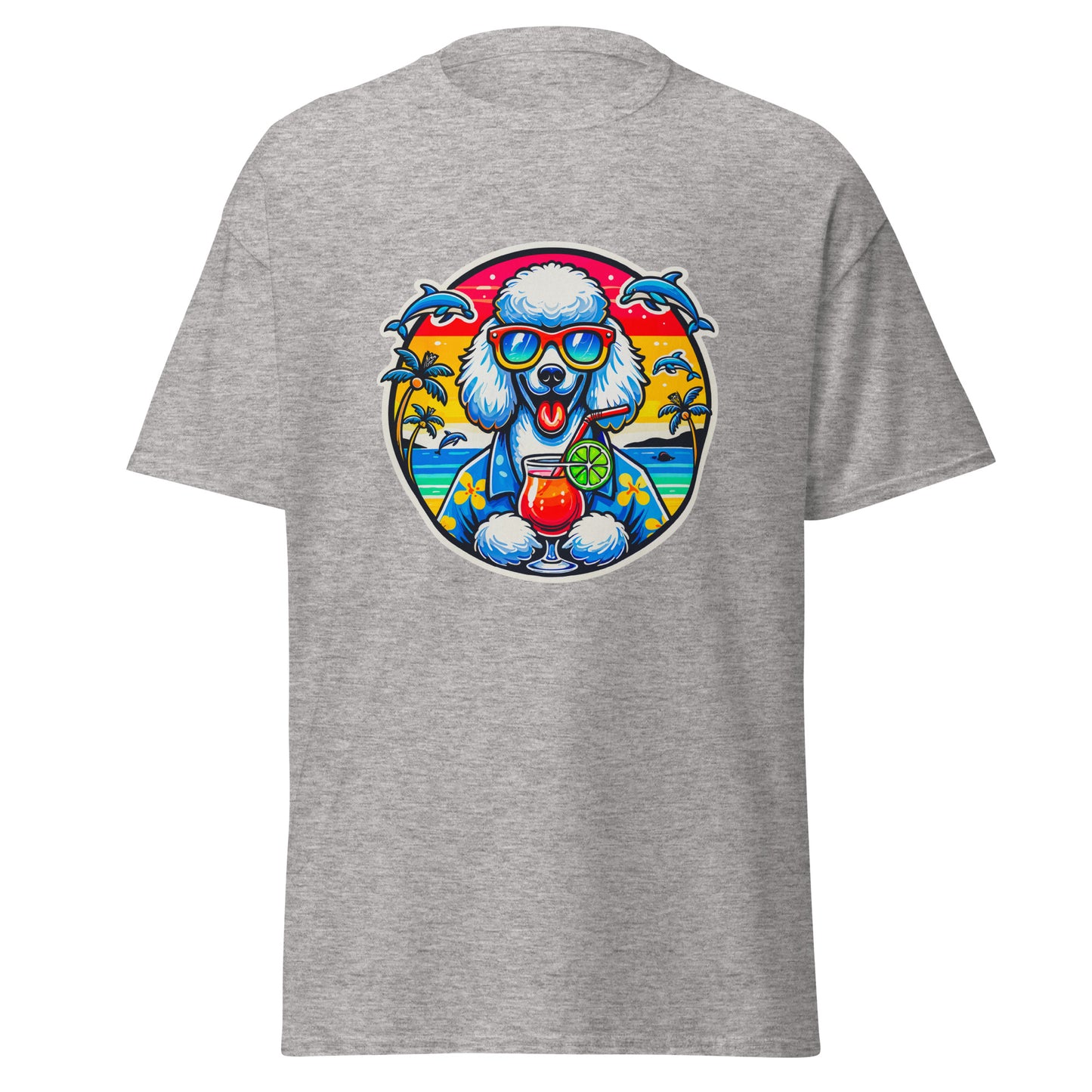 "Dogs On Vacation"-Kollektion - White Royal Poodle - Klassisches Unisex-T-Shirt - 13 verschiedene Farben