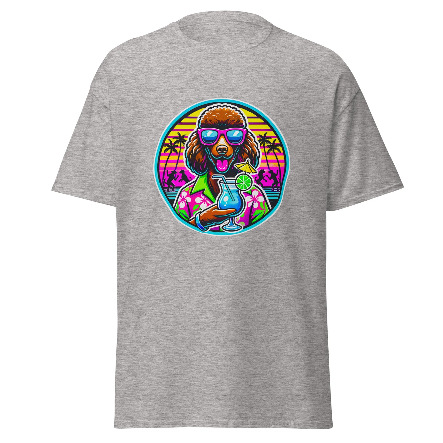 "Dogs On Vacation"-Kollektion - Brown Royal Poodle - Klassisches Unisex-T-Shirt - 13 verschiedene Farben