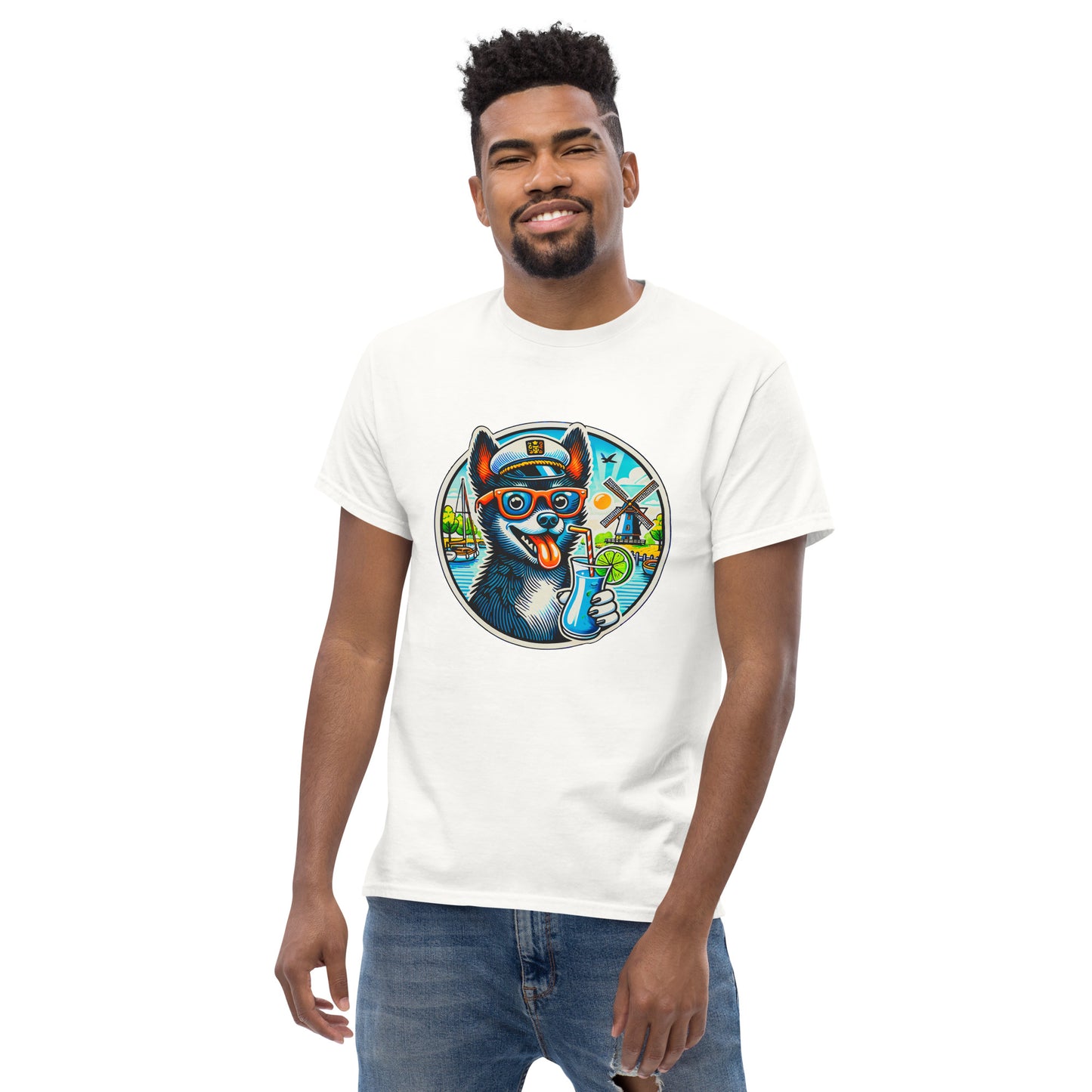 "Dogs On Vacation"-Kollektion - Schipperke - Klassisches Unisex-T-Shirt - 13 verschiedene Farben