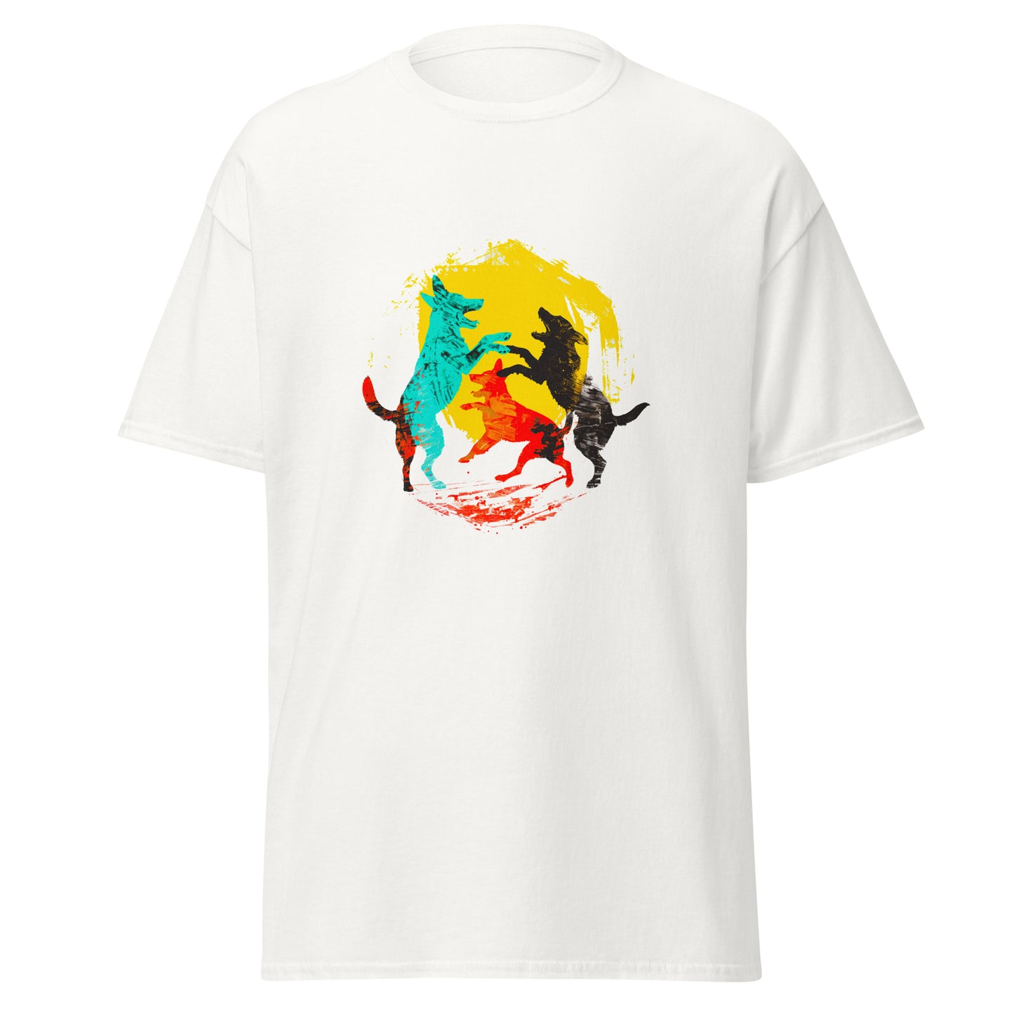 "Playing dogs" - Klassisches Unisex-T-Shirt - Weiß