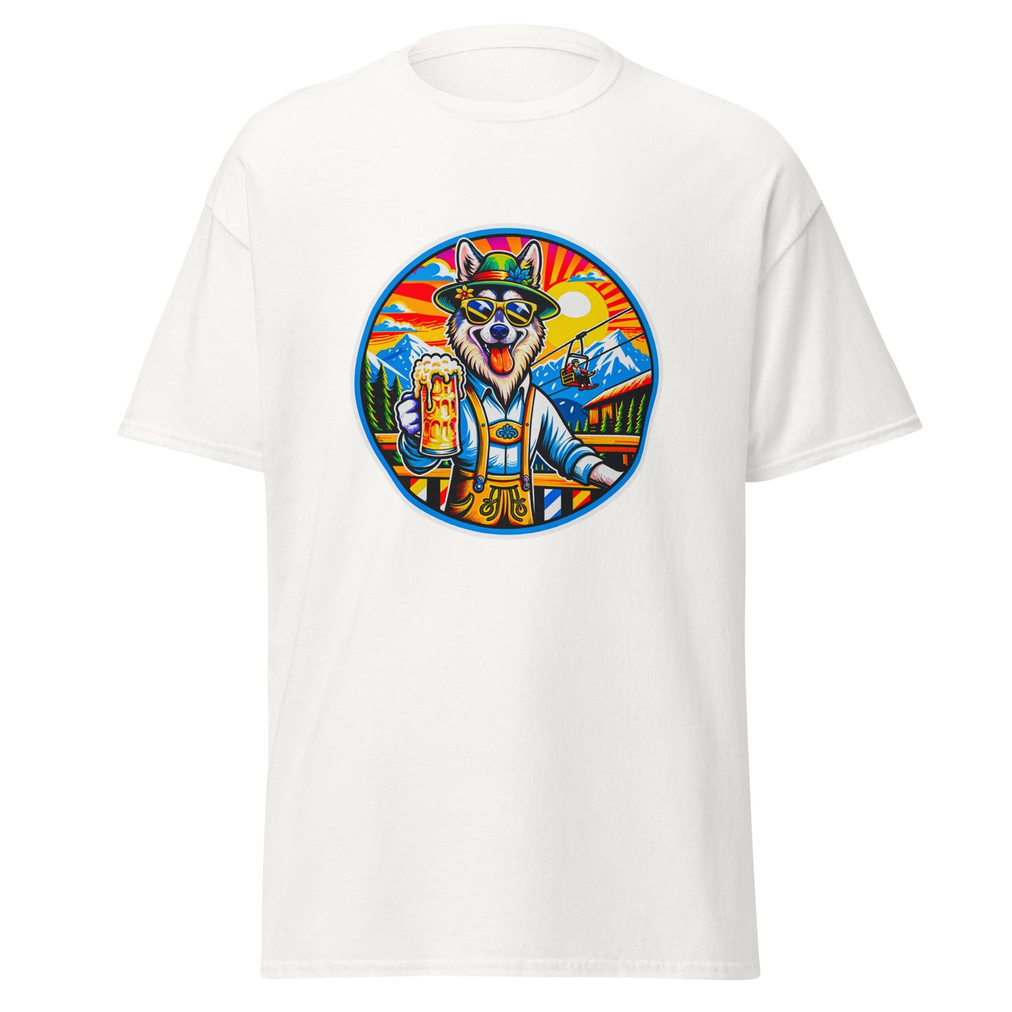 "Dogs On Vacation"-Kollektion - European Sled Dog - Klassisches Unisex-T-Shirt - 13 verschiedene Farben