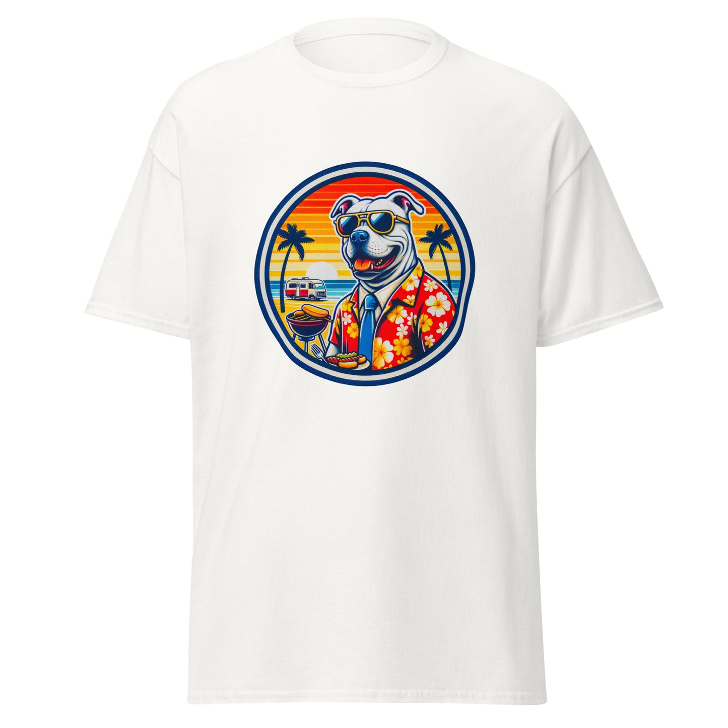 "Dogs On Vacation"-Kollektion - Staffordshire-Terrier #1 - Klassisches Unisex-T-Shirt - 13 verschiedene Farben