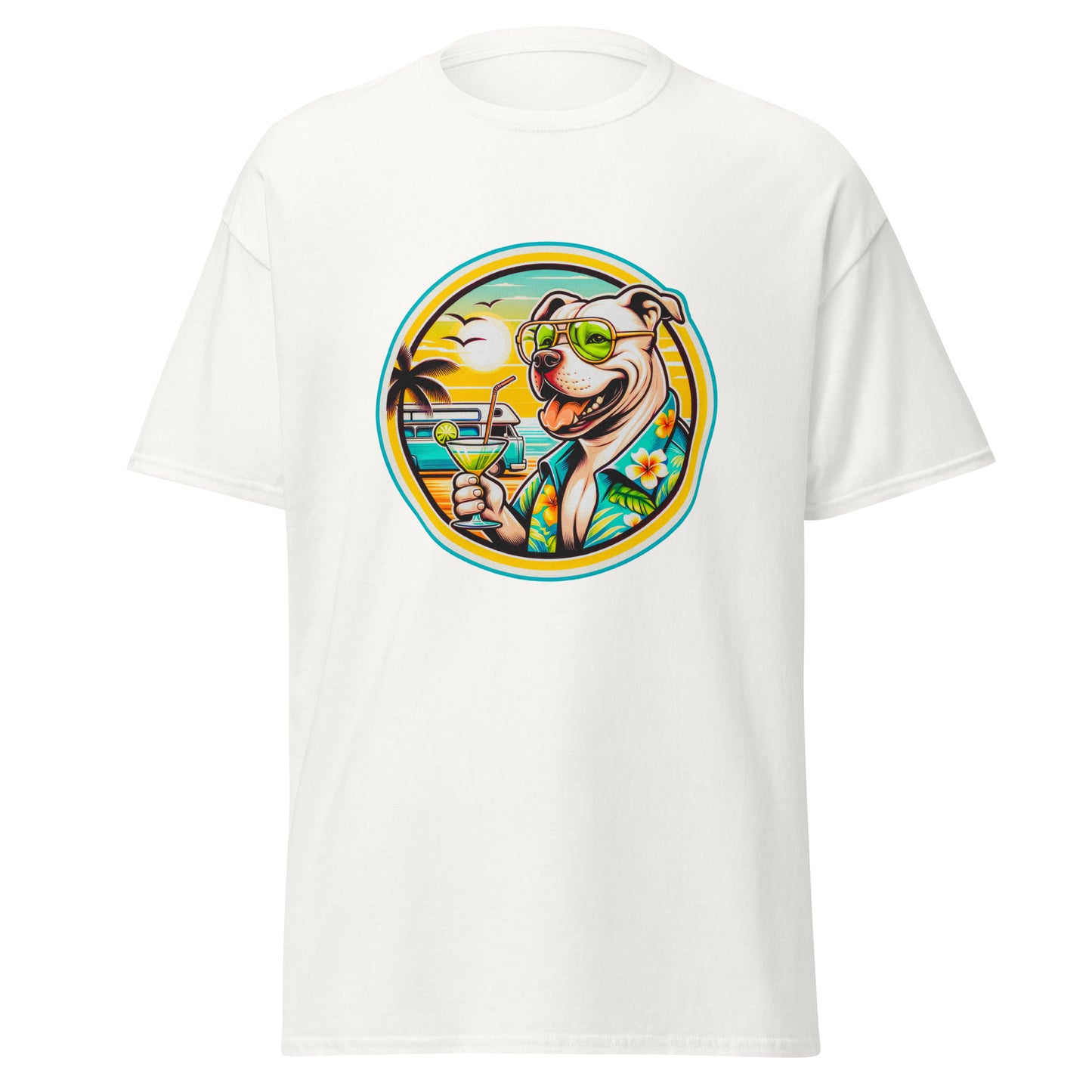 "Dogs On Vacation"-Kollektion - Staffordshire-Terrier #2 - Klassisches Unisex-T-Shirt - 13 verschiedene Farben