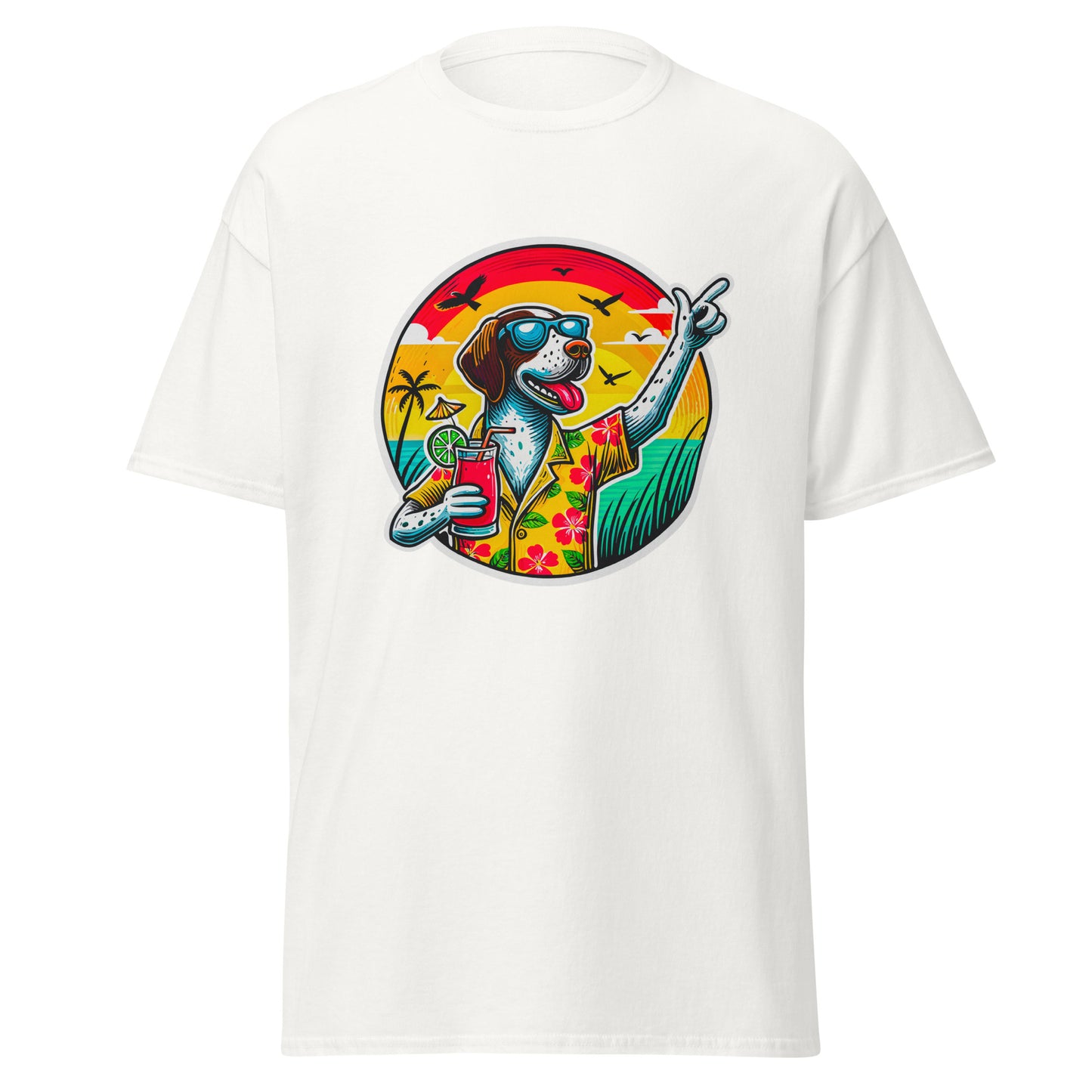 "Dogs On Vacation"-Kollektion - Pointer - Klassisches Unisex-T-Shirt - 13 verschiedene Farben