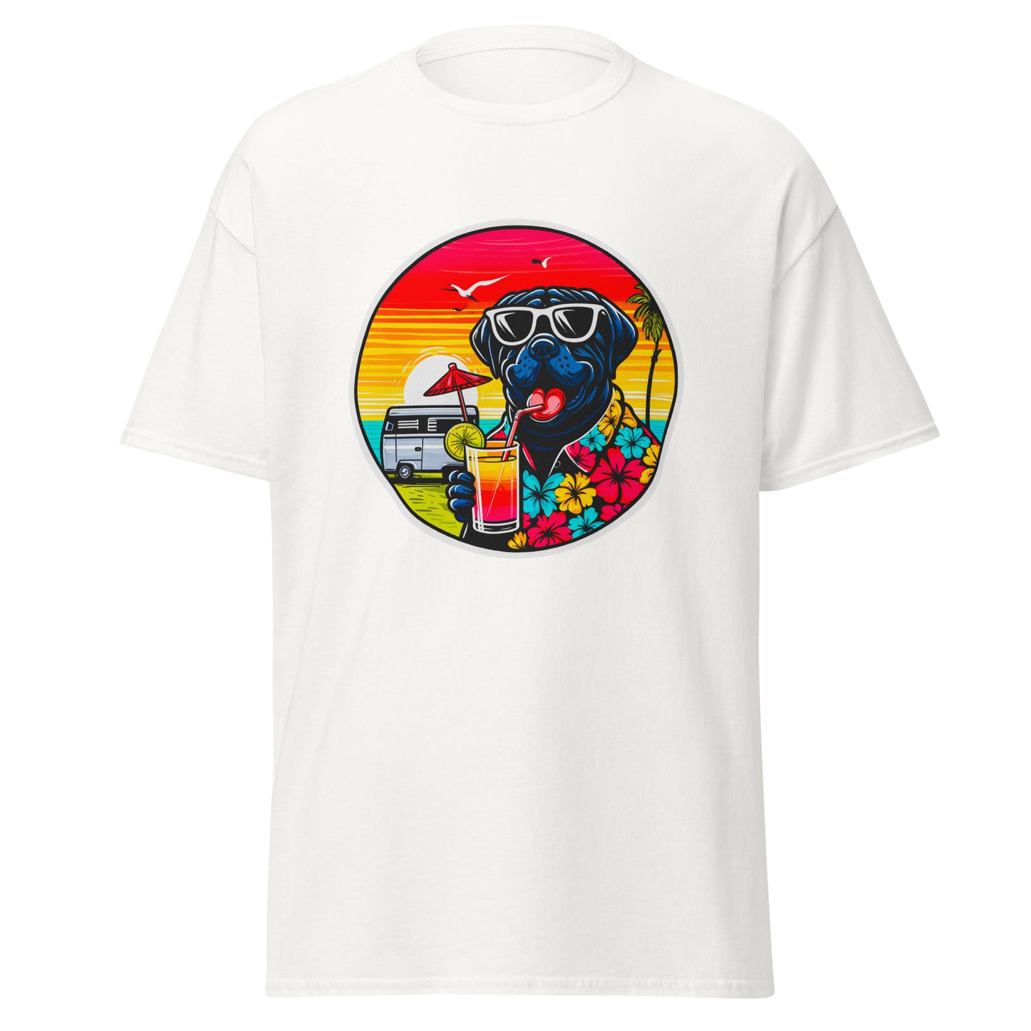 "Dogs On Vacation"-Kollektion - Black Mastiff - Klassisches Unisex-T-Shirt - 13 verschiedene Farben