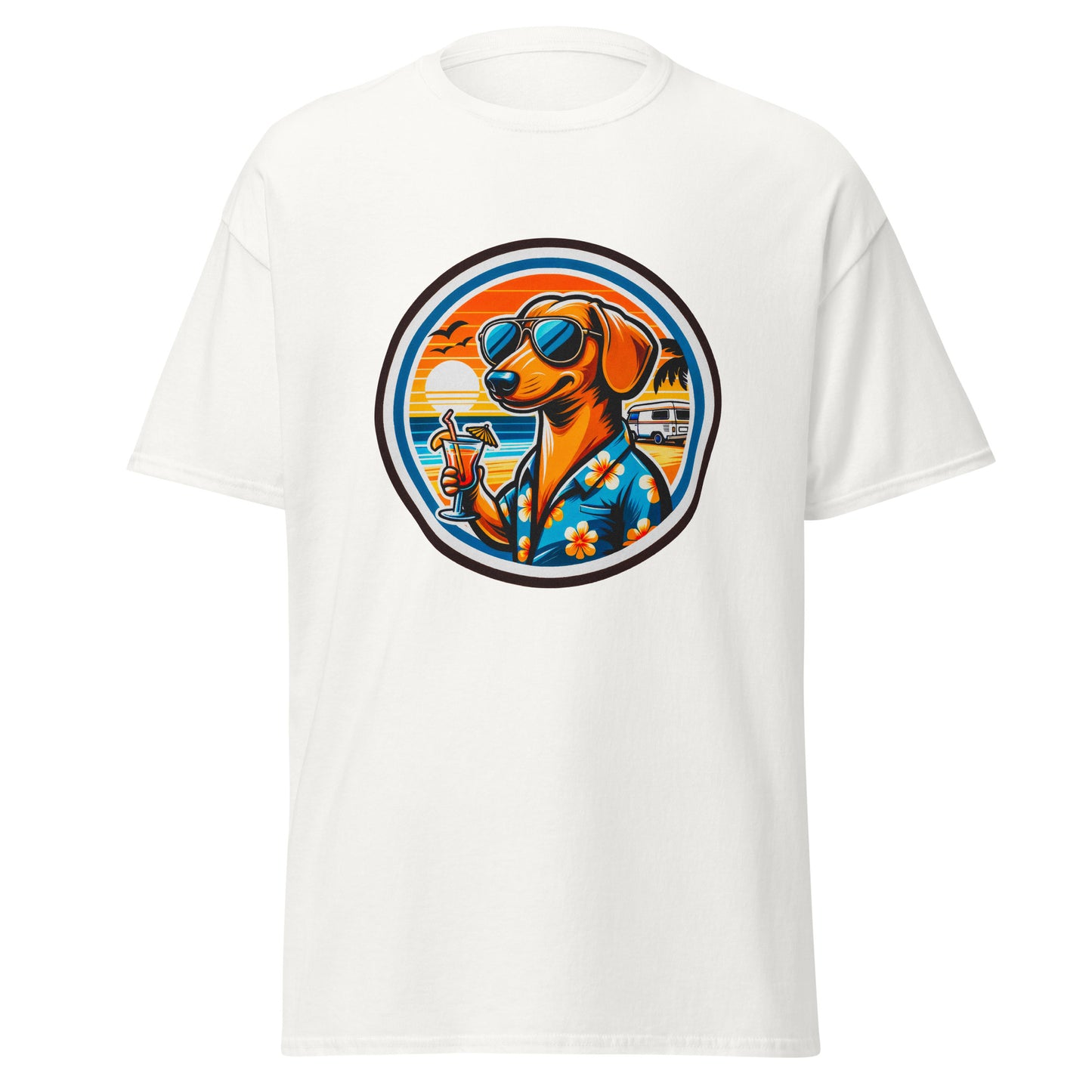 "Dogs On Vacation"-Kollektion - Cool Dachshund - Klassisches Unisex-T-Shirt - 13 verschiedene Farben