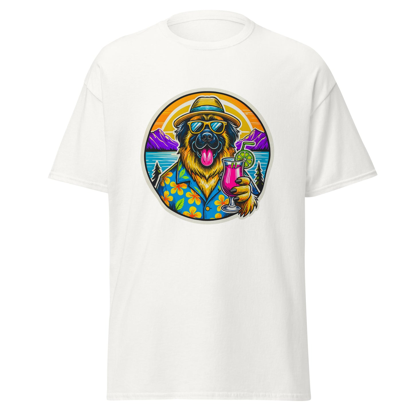 "Dogs On Vacation"-Kollektion - Leonberger - Klassisches Unisex-T-Shirt - 13 verschiedene Farben