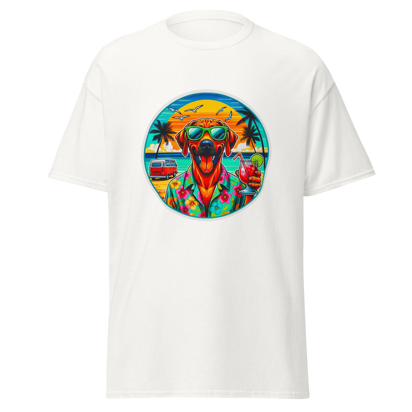 "Dogs On Vacation"-Kollektion - Rhodesian Ridgeback - Klassisches Unisex-T-Shirt - 13 verschiedene Farben