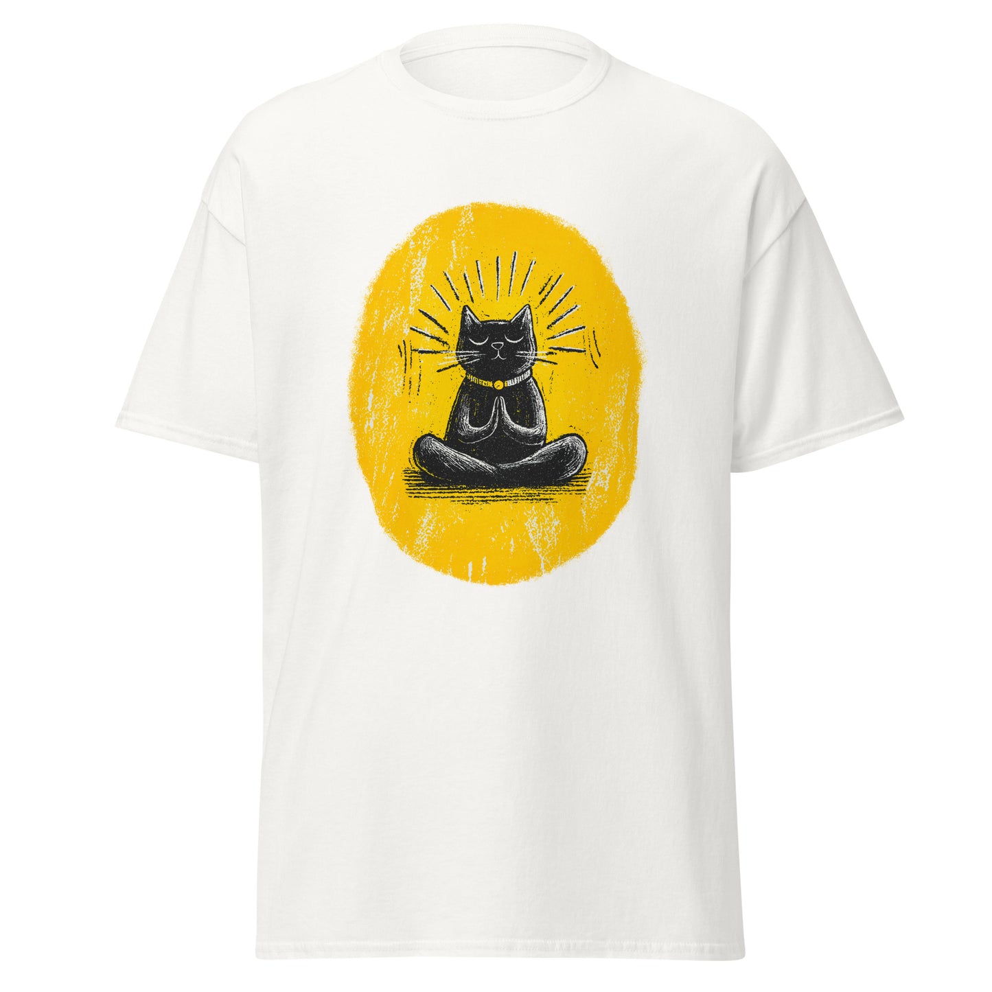 "YELLOW!" - Yoga-Cat - Klassisches Unisex T-Shirt - in 4 Farben