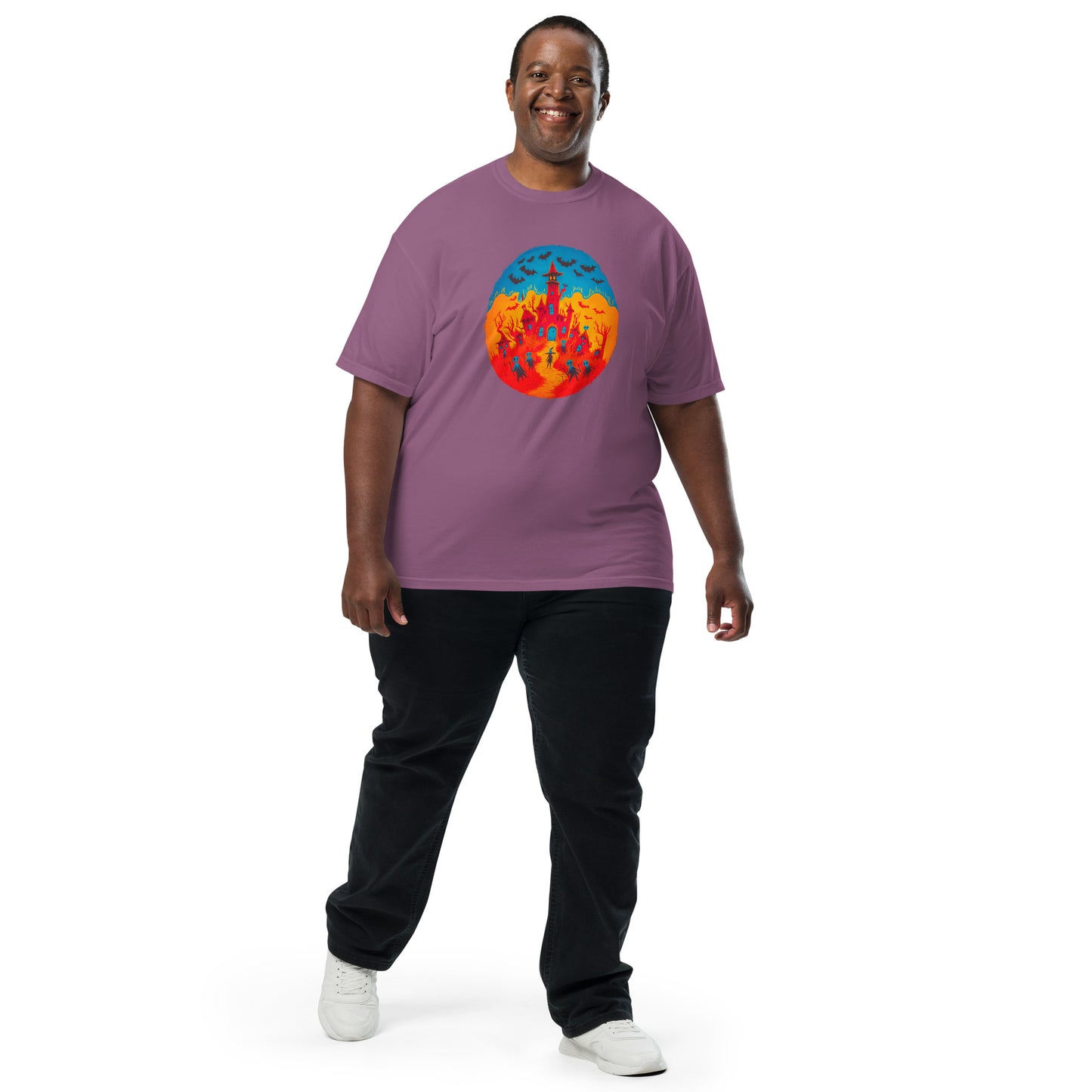 Halloween-Kollektion 2024 - No. B 2 - Schweres textilgefärbtes Unisex-T-Shirt - in 6 Farben