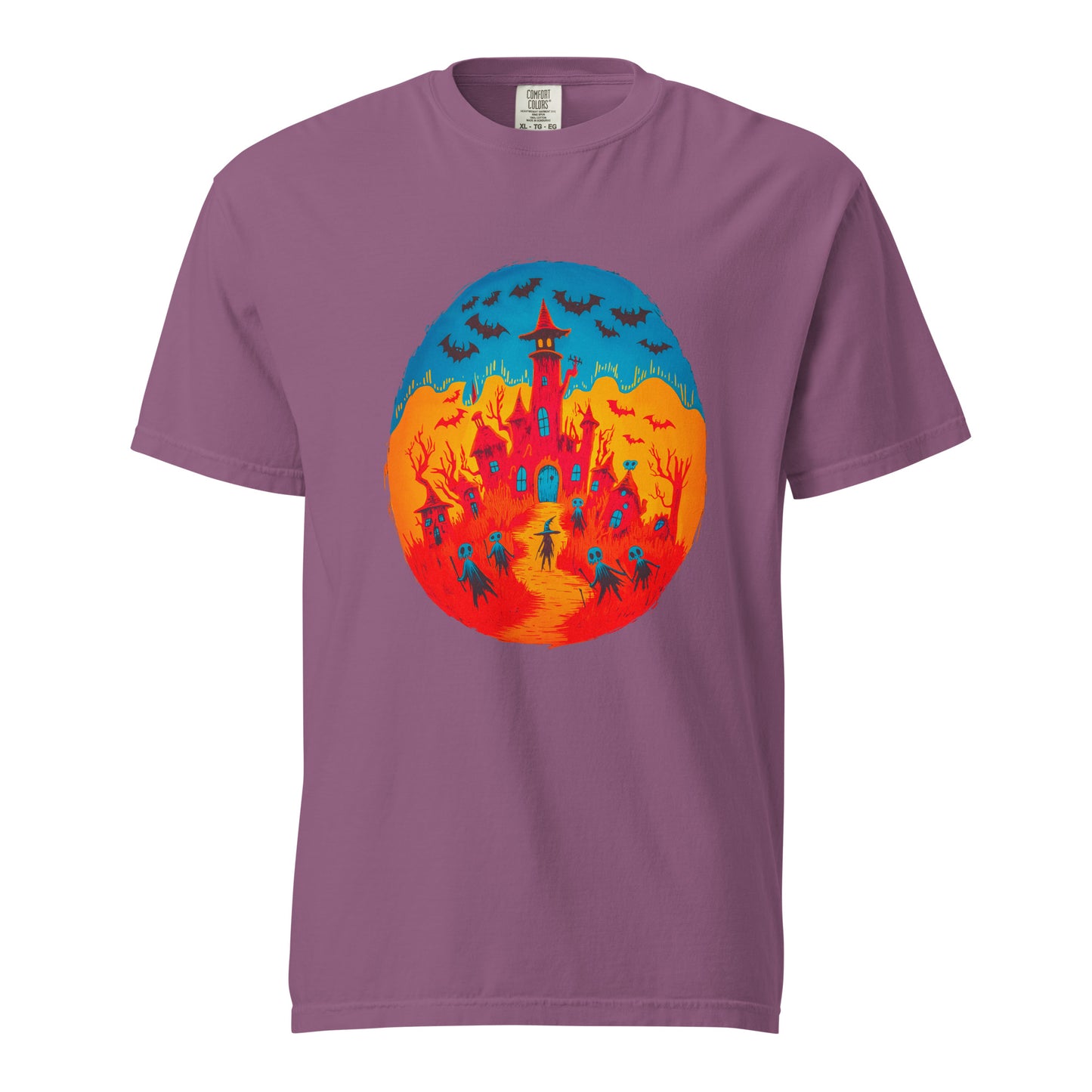 Halloween-Kollektion 2024 - No. B 2 - Schweres textilgefärbtes Unisex-T-Shirt - in 6 Farben