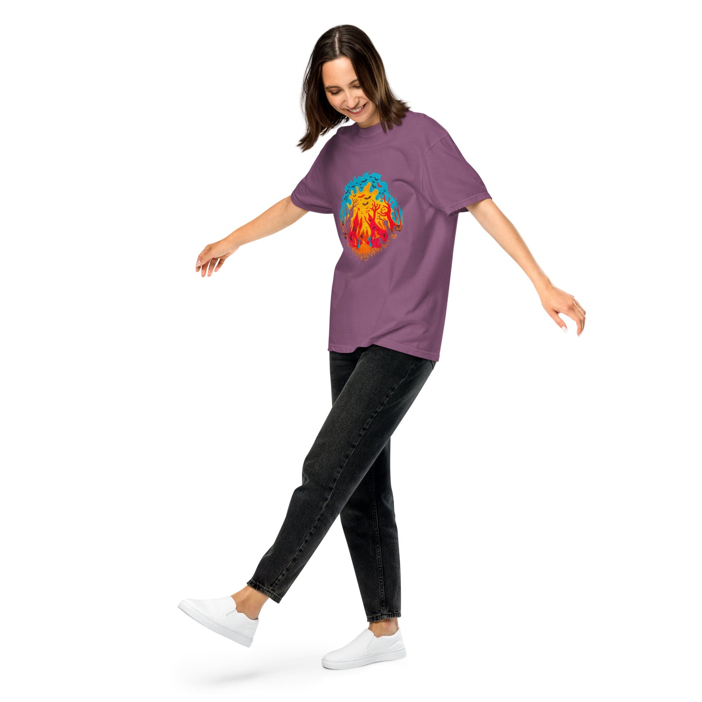 Halloween-Kollektion 2024 - No. B 3 - Schweres textilgefärbtes Unisex-T-Shirt - in 6 Farben