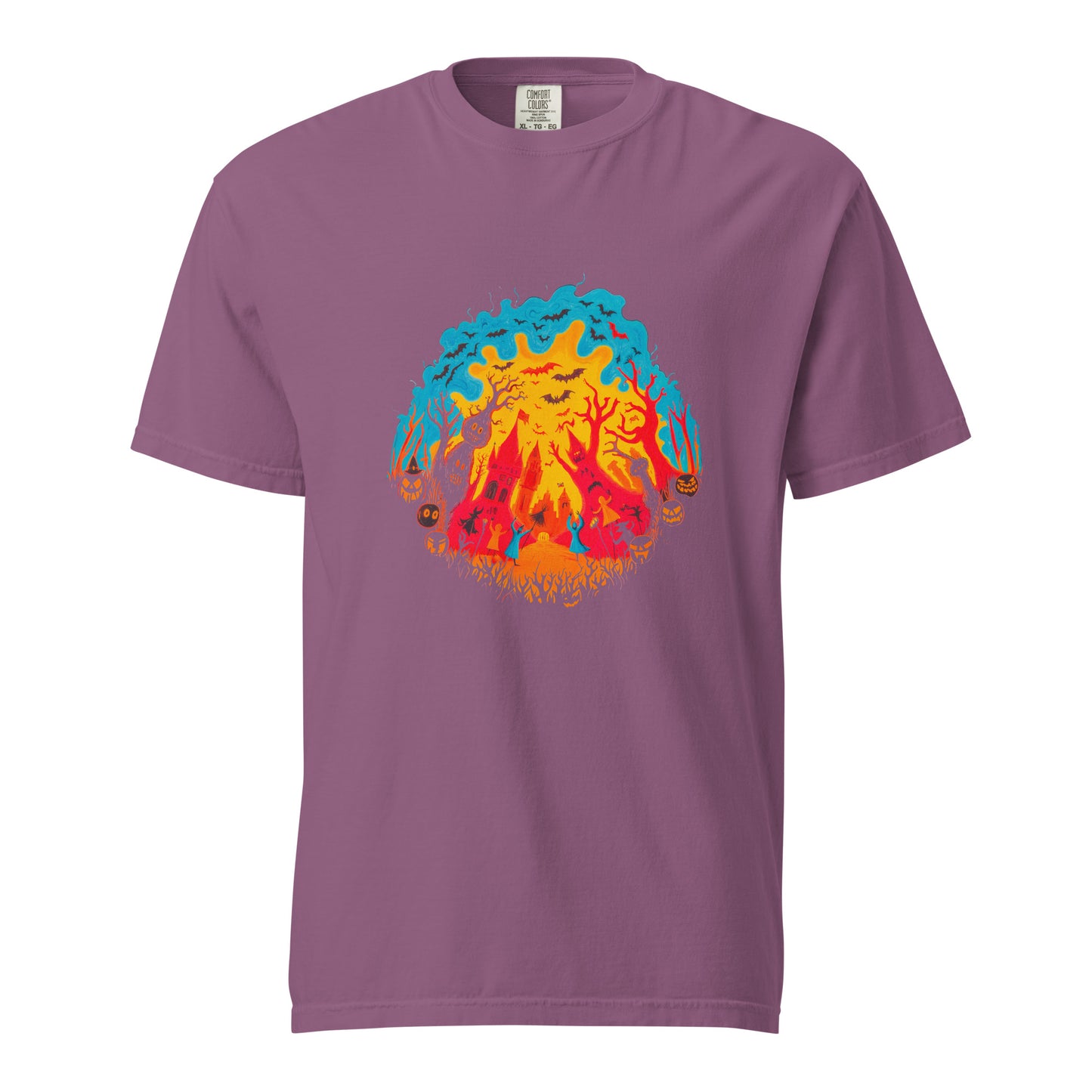 Halloween-Kollektion 2024 - No. B 3 - Schweres textilgefärbtes Unisex-T-Shirt - in 6 Farben