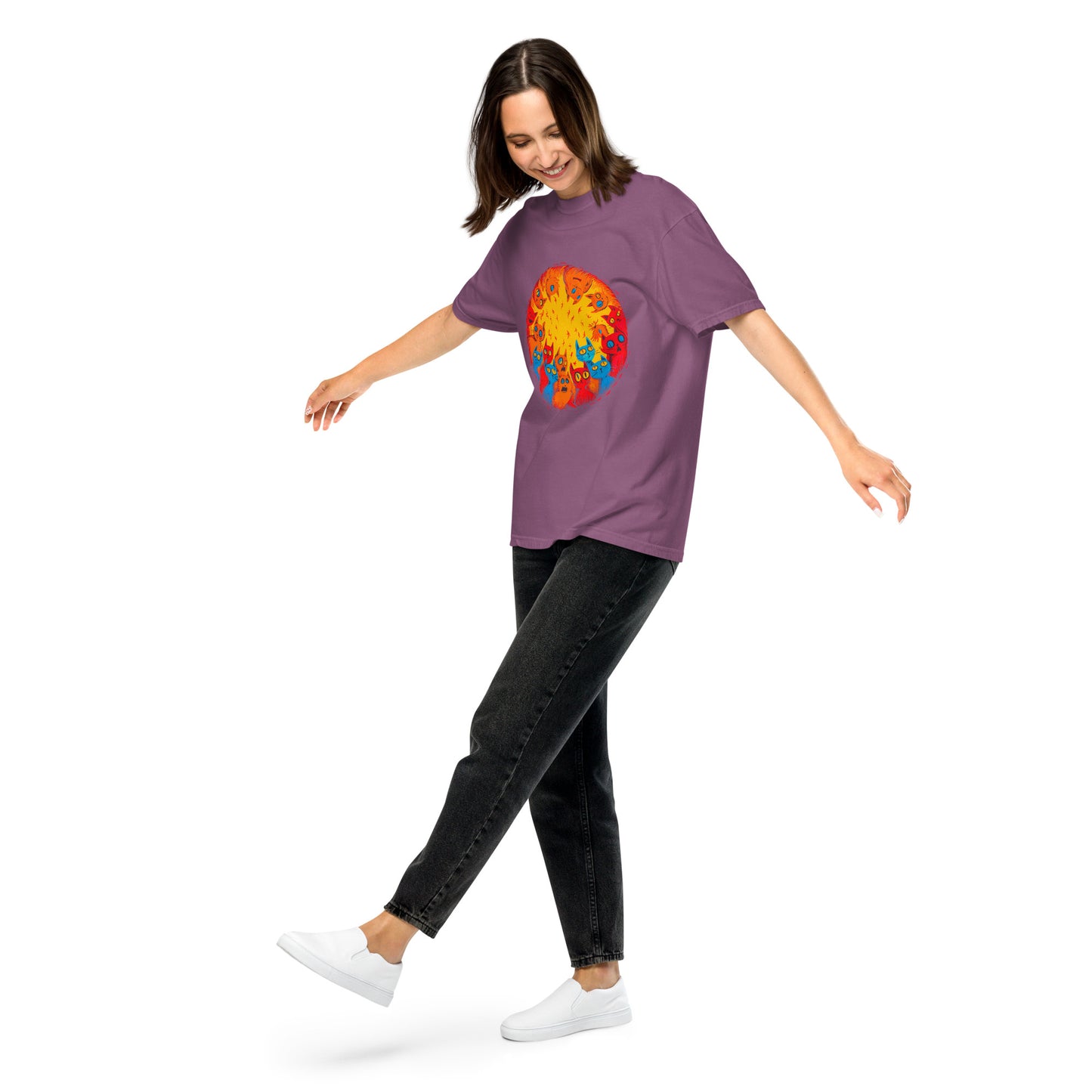 Halloween-Kollektion 2024 - No. B 4 - Schweres textilgefärbtes Unisex-T-Shirt - in 6 Farben