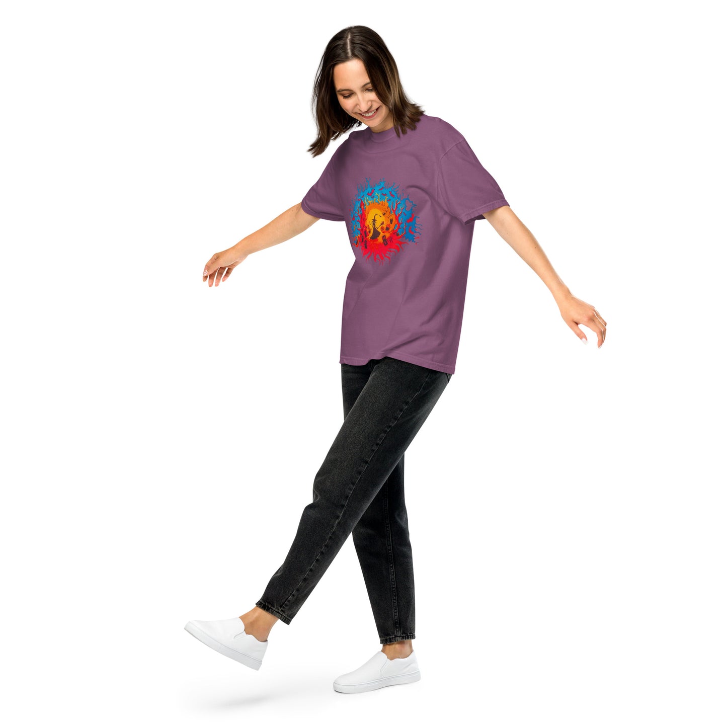 Halloween-Kollektion 2024 - No. B 5 - Schweres textilgefärbtes Unisex-T-Shirt - in 6 Farben