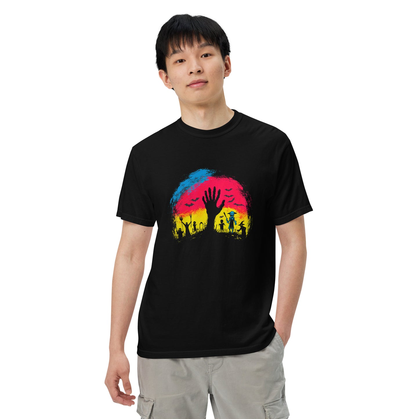 Halloween-Kollektion 2024 - No. 08 - Schweres textilgefärbtes Unisex-T-Shirt - in 3 Farben