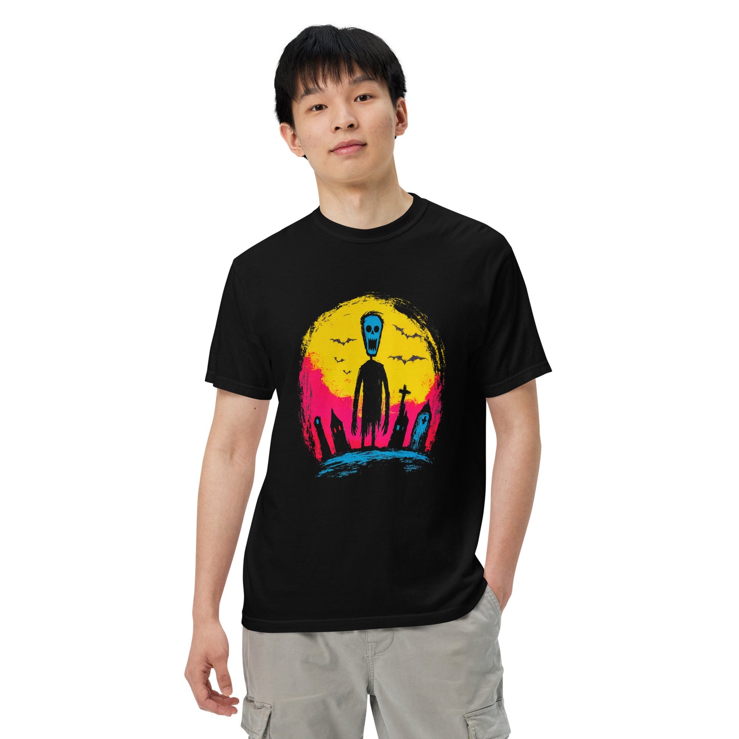 Halloween-Kollektion 2024 - No. 23 - Schweres textilgefärbtes Unisex-T-Shirt - in 3 Farben