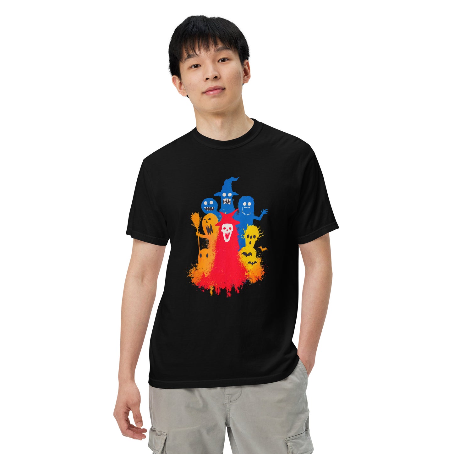 Halloween-Kollektion 2024 - No. 25 - Schweres textilgefärbtes Unisex-T-Shirt - in 3 Farben