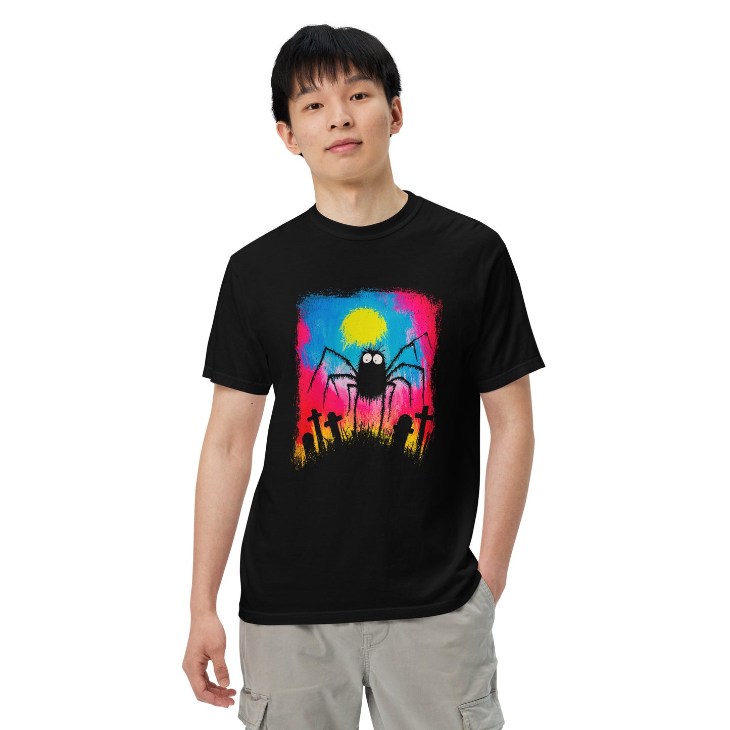 Halloween-Kollektion 2024 - No. 28 - Schweres textilgefärbtes Unisex-T-Shirt - in 3 Farben