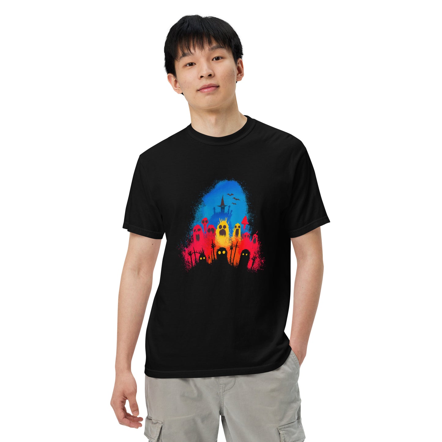 Halloween-Kollektion 2024 - No. 29 - Schweres textilgefärbtes Unisex-T-Shirt - in 3 Farben