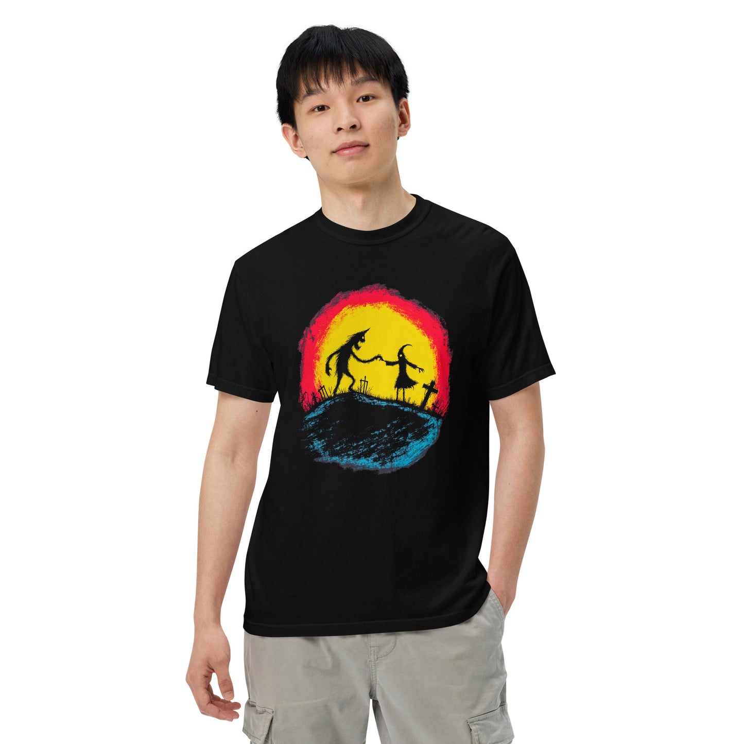 Halloween-Kollektion 2024 - No. 31 - Schweres textilgefärbtes Unisex-T-Shirt - in 3 Farben