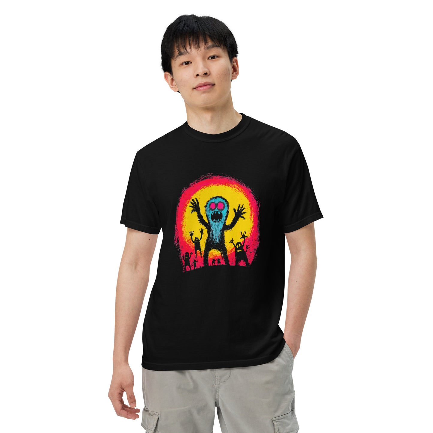 Halloween-Kollektion 2024 - No. 33 - Schweres textilgefärbtes Unisex-T-Shirt - in 3 Farben