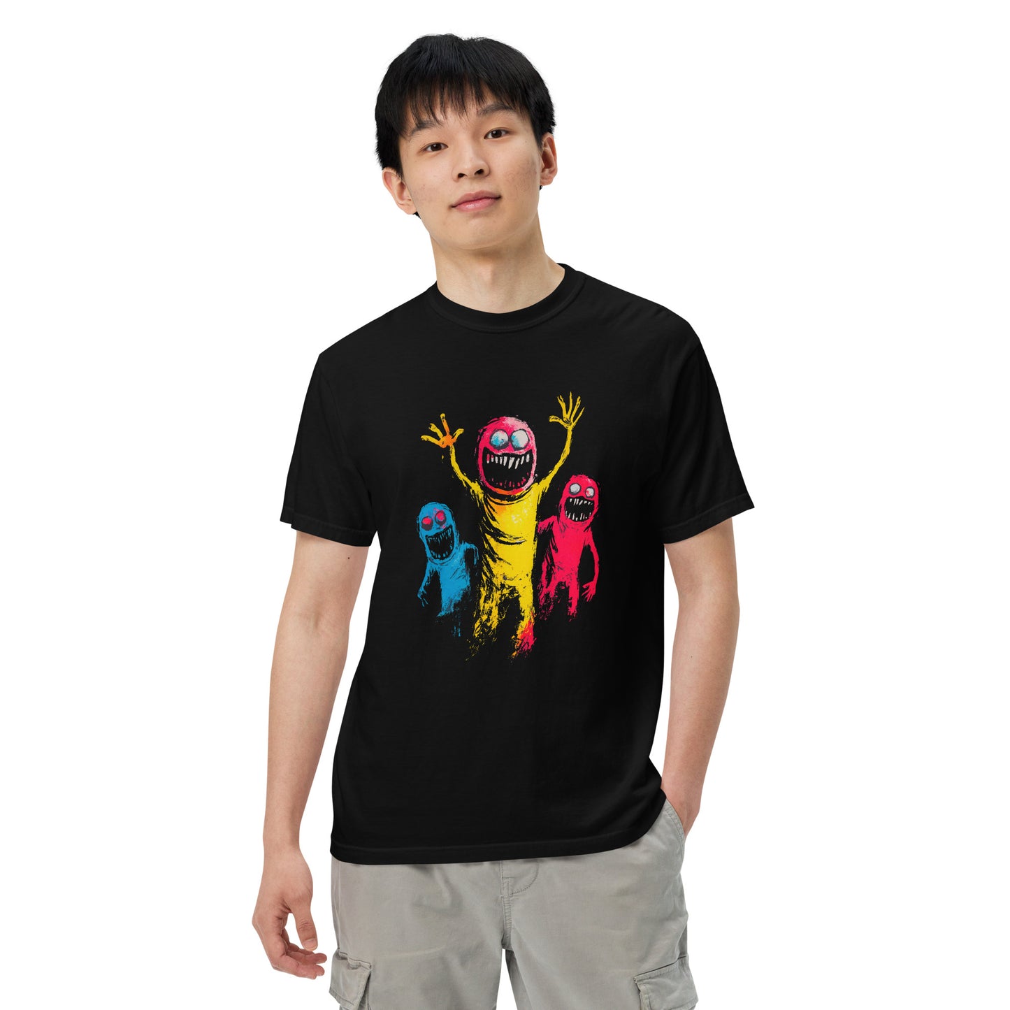 Halloween-Kollektion 2024 - No. 34 - Schweres textilgefärbtes Unisex-T-Shirt - in 3 Farben